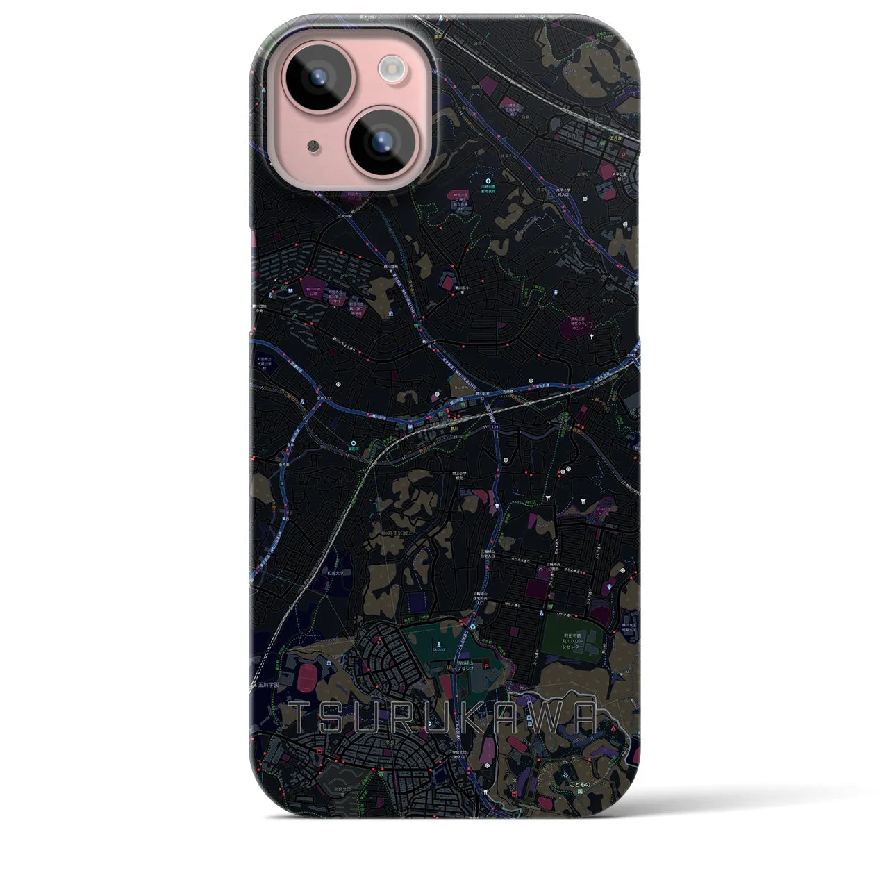 【鶴川(東京都)】地図柄iPhoneケース(バックカバータイプ)