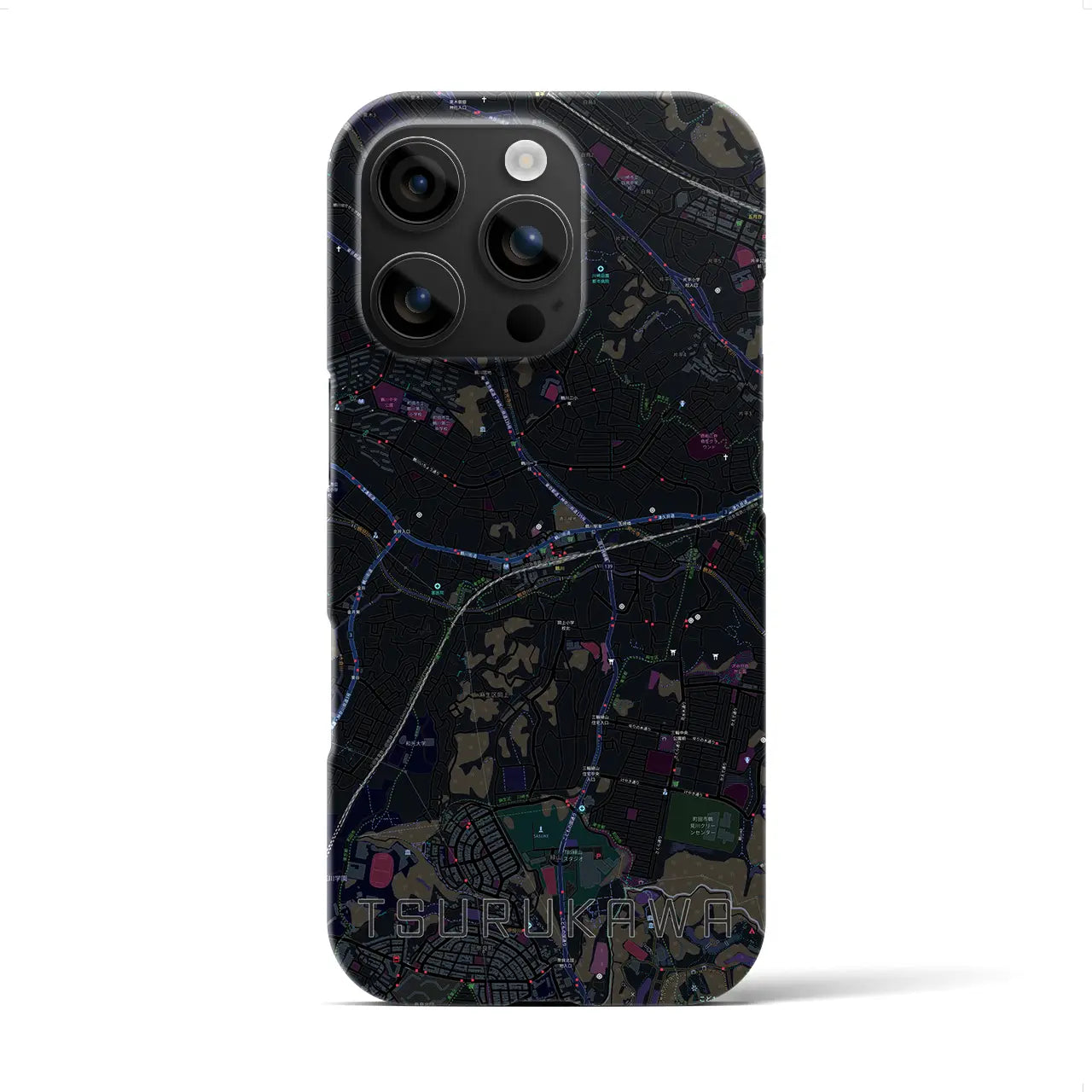 【鶴川(東京都)】地図柄iPhoneケース(バックカバータイプ)