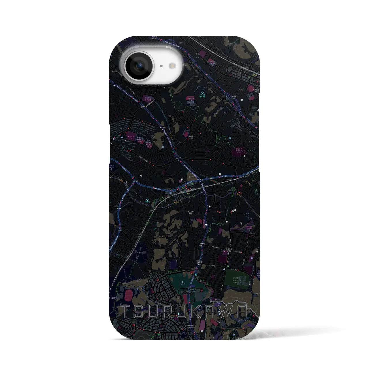 【鶴川(東京都)】地図柄iPhoneケース(バックカバータイプ)