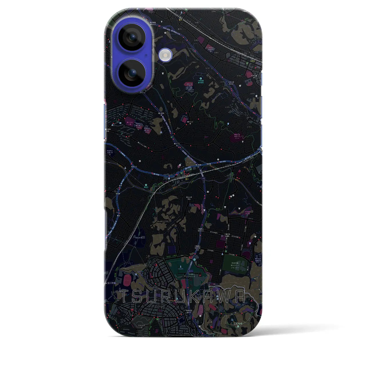 【鶴川(東京都)】地図柄iPhoneケース(バックカバータイプ)