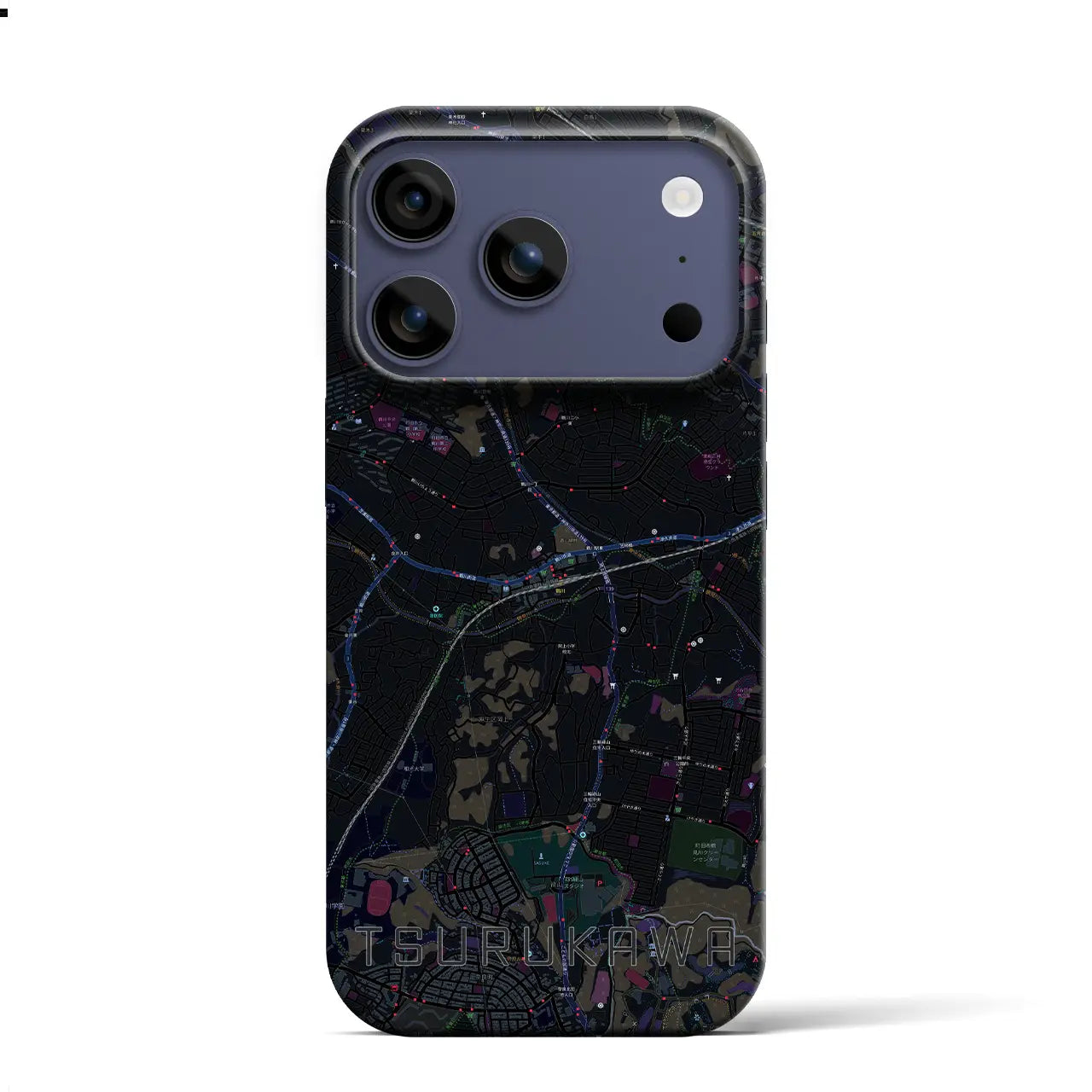 【鶴川(東京都)】地図柄iPhoneケース(バックカバータイプ)