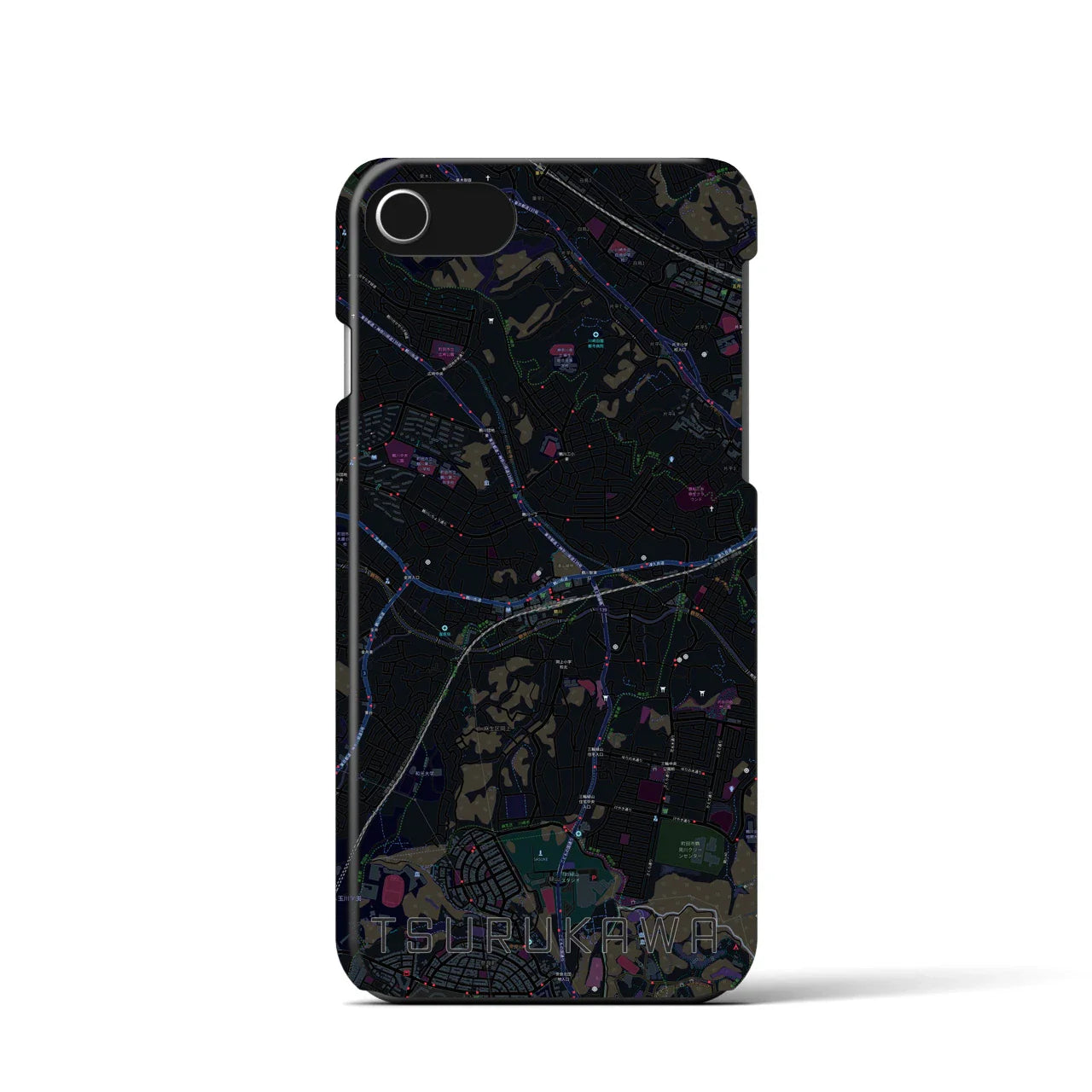 【鶴川(東京都)】地図柄iPhoneケース(バックカバータイプ)