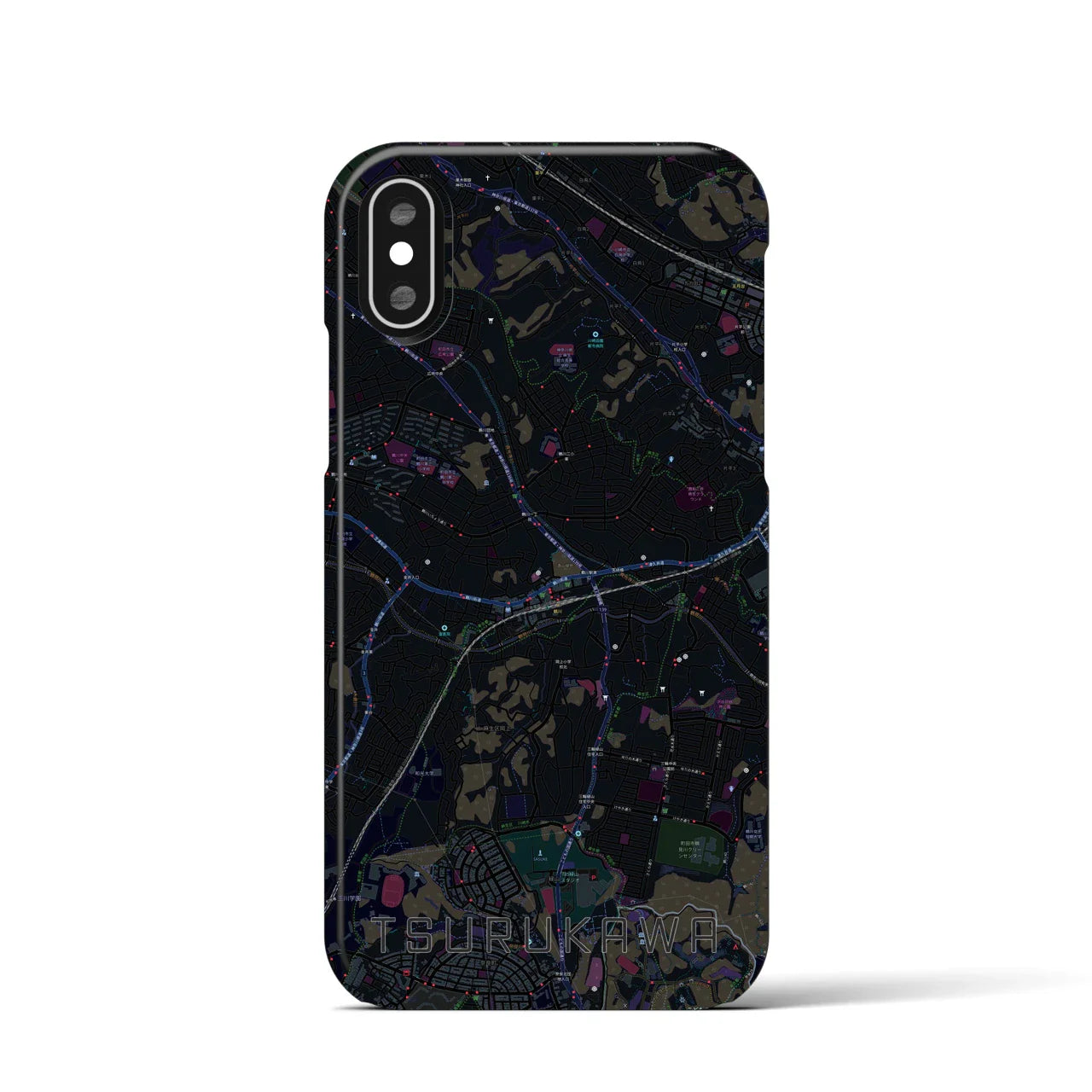 【鶴川(東京都)】地図柄iPhoneケース(バックカバータイプ)