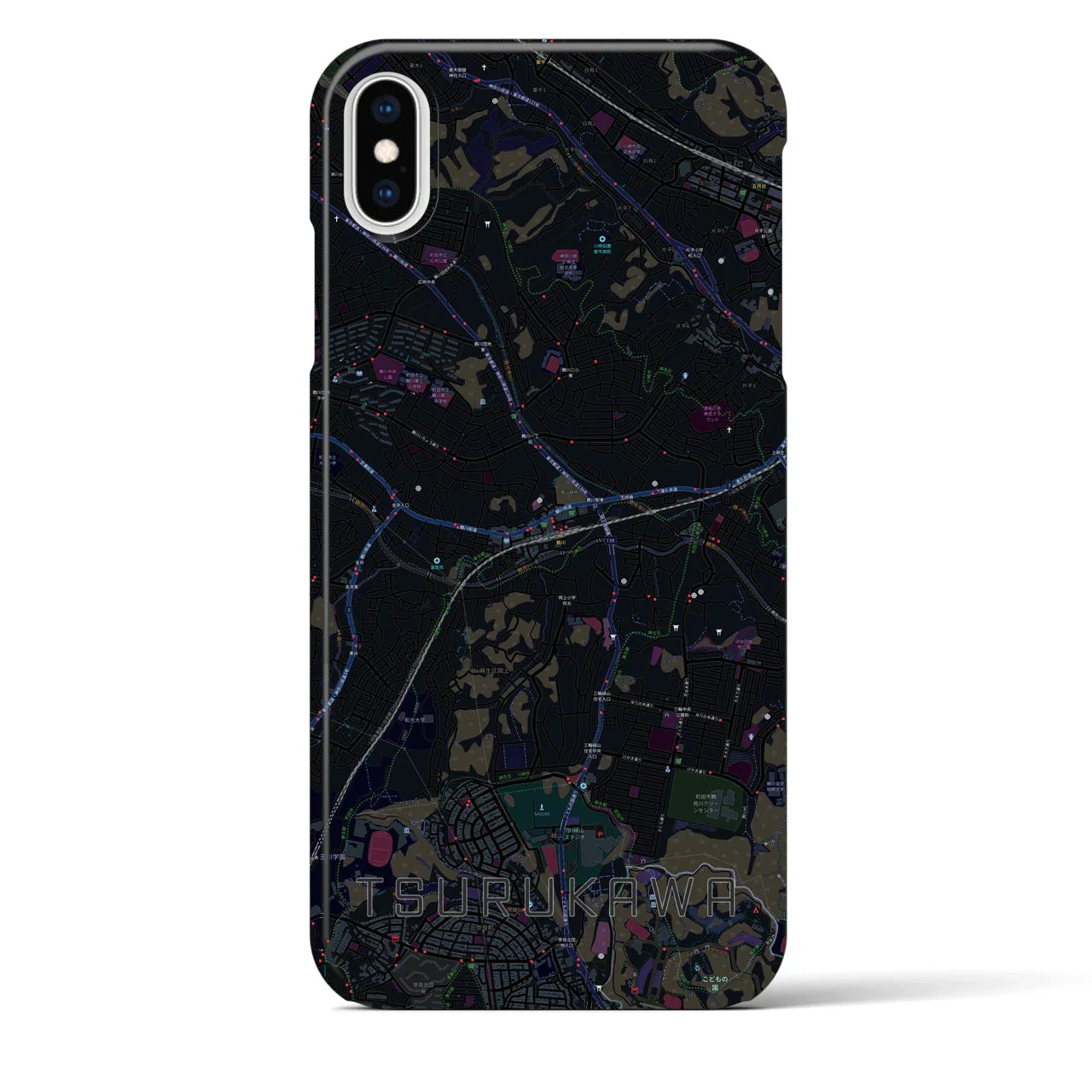 【鶴川(東京都)】地図柄iPhoneケース(バックカバータイプ)
