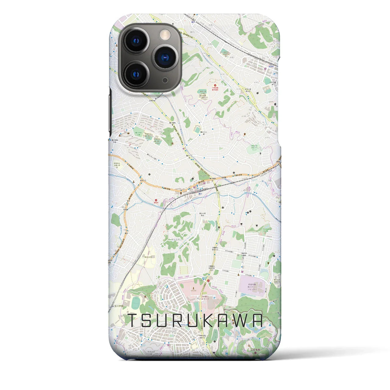 【鶴川(東京都)】地図柄iPhoneケース(バックカバータイプ)