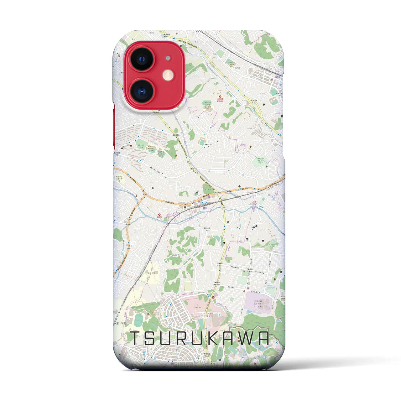 【鶴川(東京都)】地図柄iPhoneケース(バックカバータイプ)