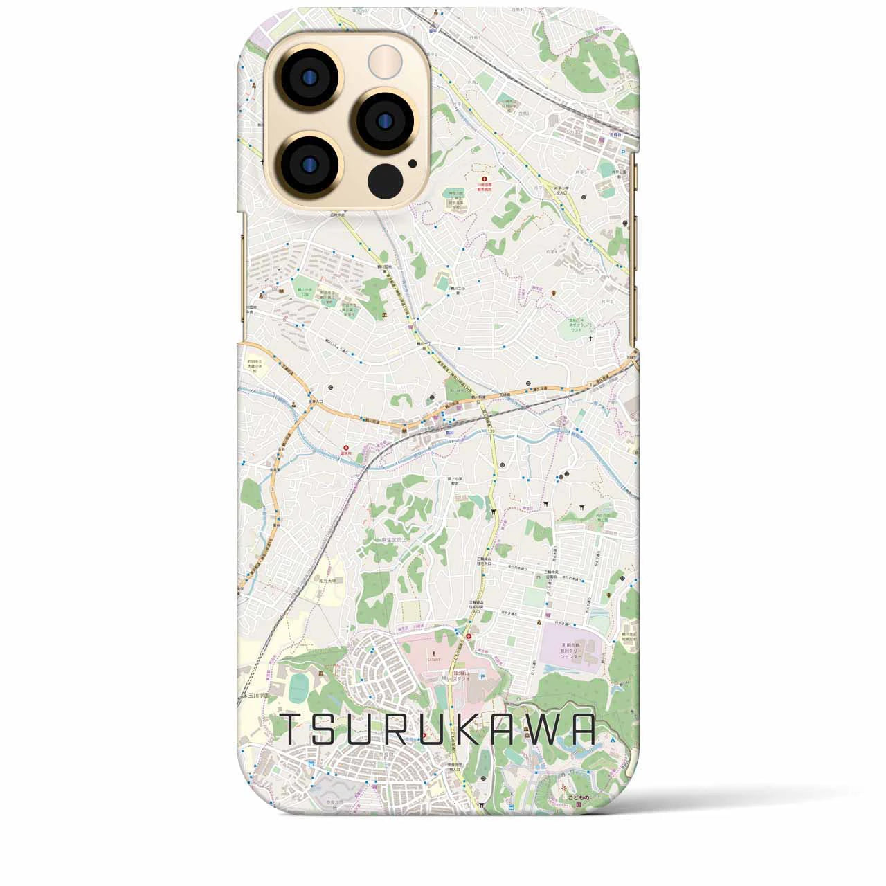 【鶴川(東京都)】地図柄iPhoneケース(バックカバータイプ)