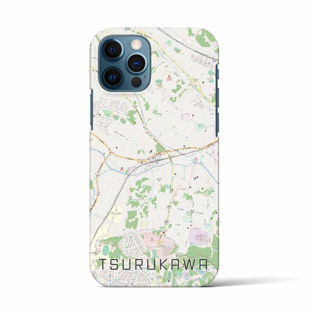 【鶴川(東京都)】地図柄iPhoneケース(バックカバータイプ)