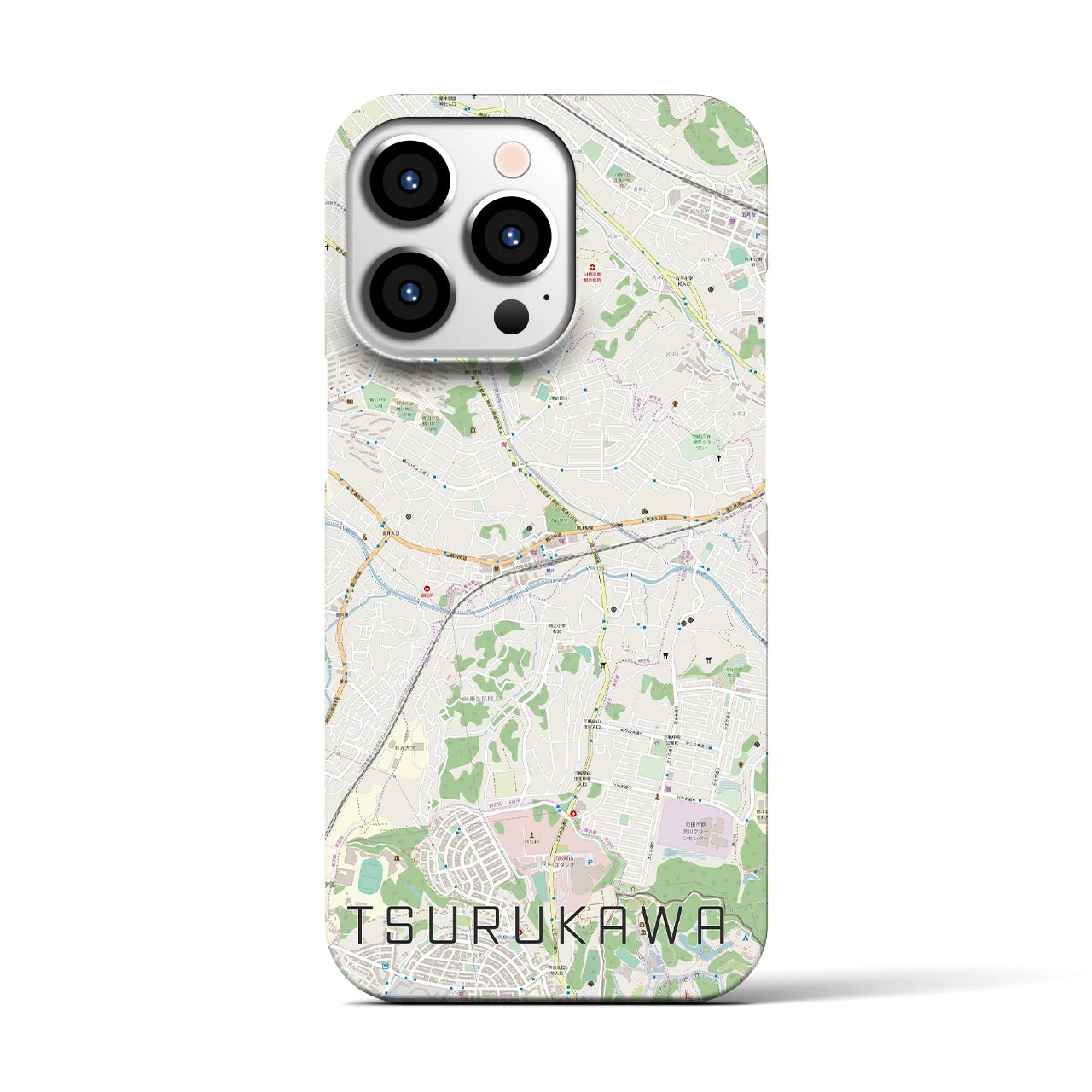 【鶴川(東京都)】地図柄iPhoneケース(バックカバータイプ)