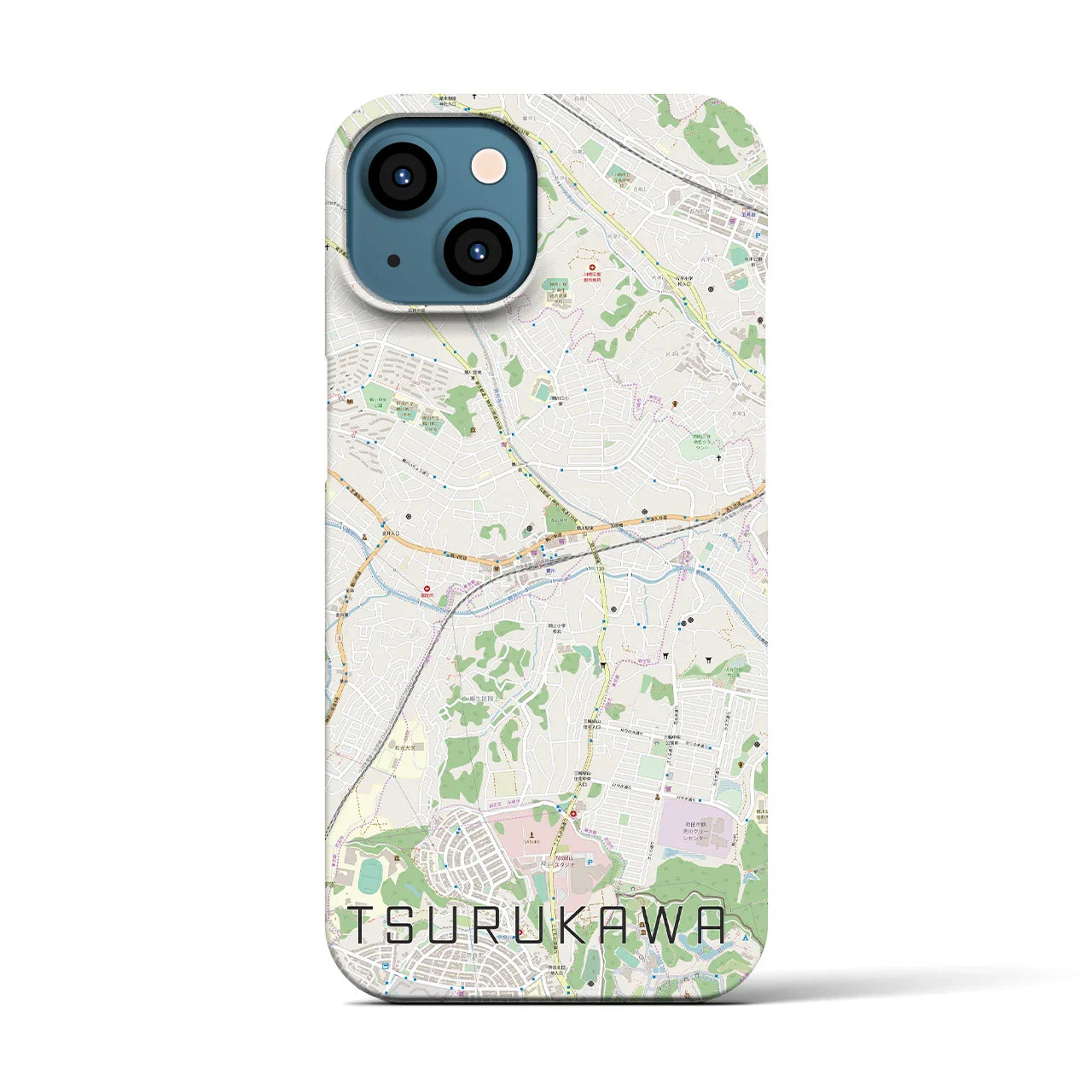 【鶴川(東京都)】地図柄iPhoneケース(バックカバータイプ)