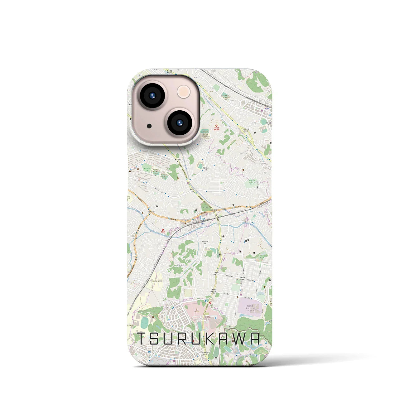 【鶴川(東京都)】地図柄iPhoneケース(バックカバータイプ)