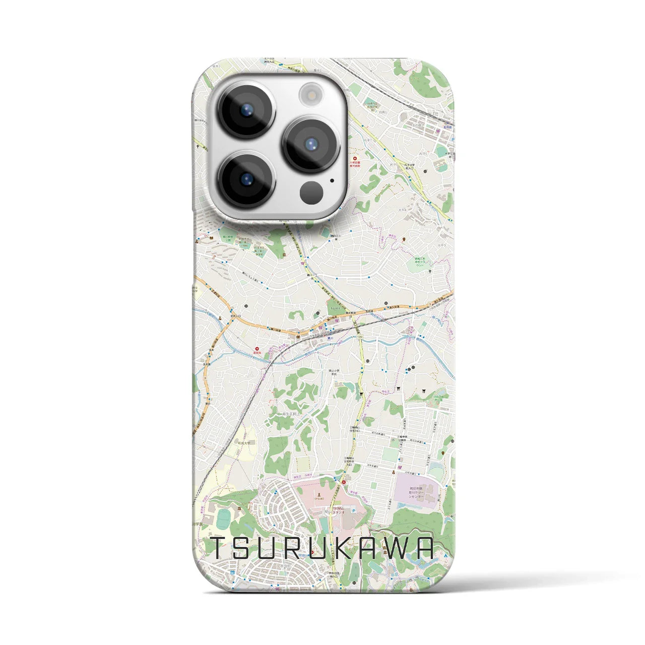 【鶴川(東京都)】地図柄iPhoneケース(バックカバータイプ)