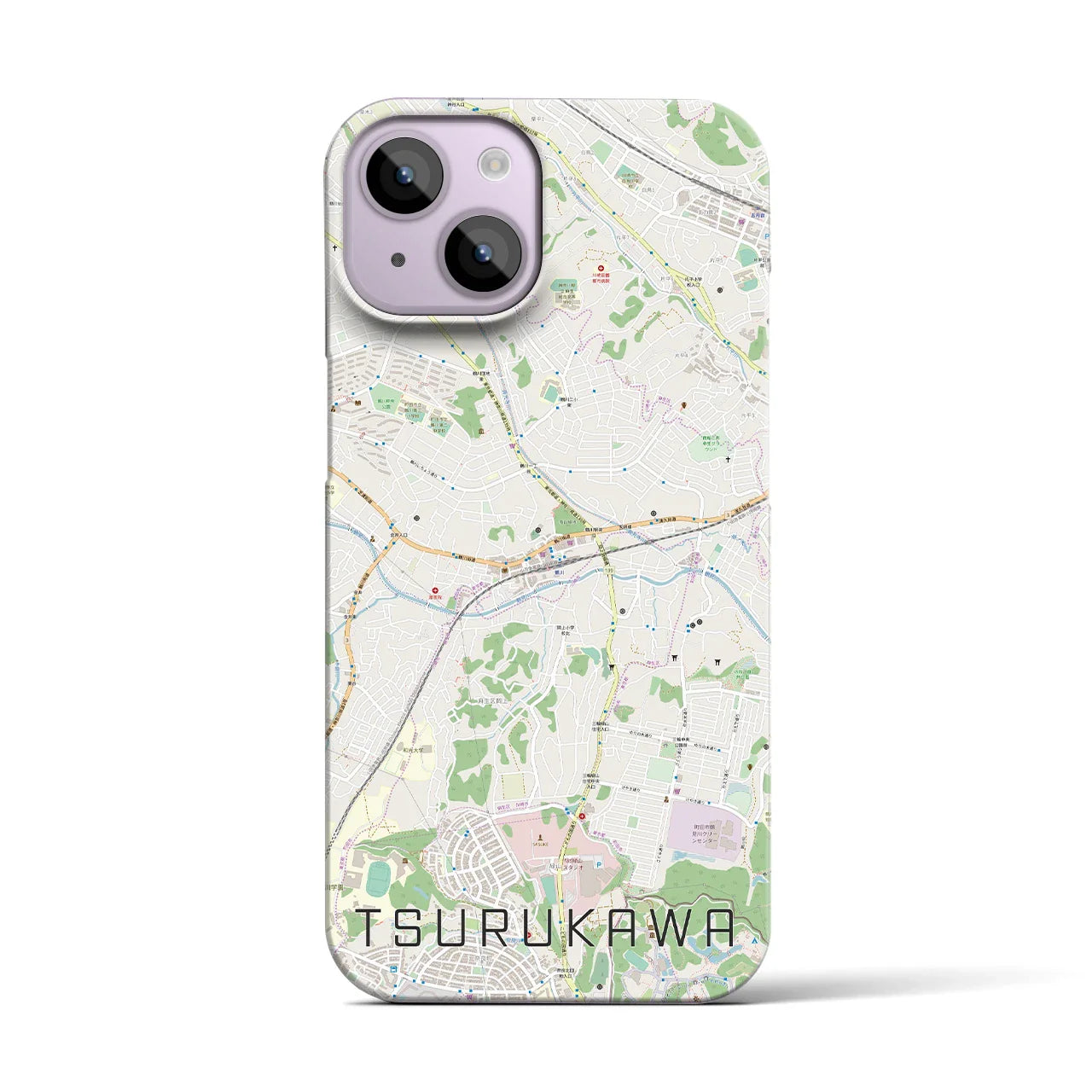 【鶴川(東京都)】地図柄iPhoneケース(バックカバータイプ)
