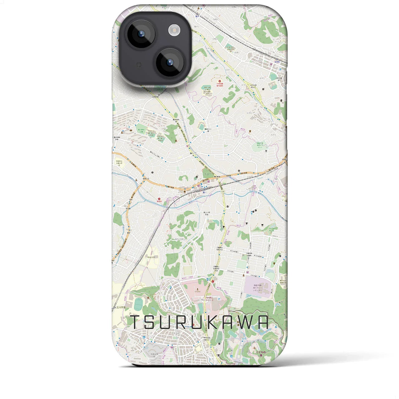【鶴川(東京都)】地図柄iPhoneケース(バックカバータイプ)