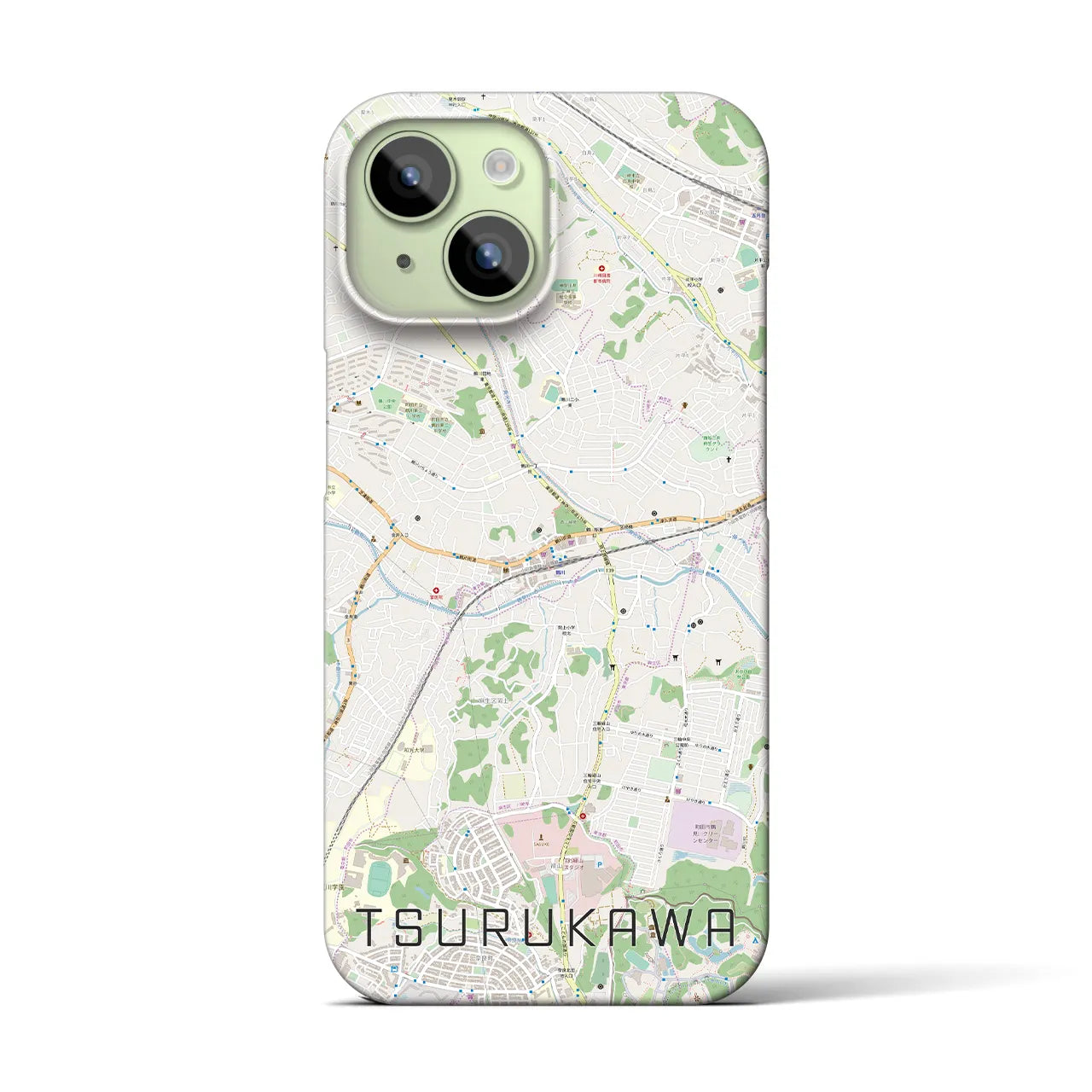 【鶴川(東京都)】地図柄iPhoneケース(バックカバータイプ)