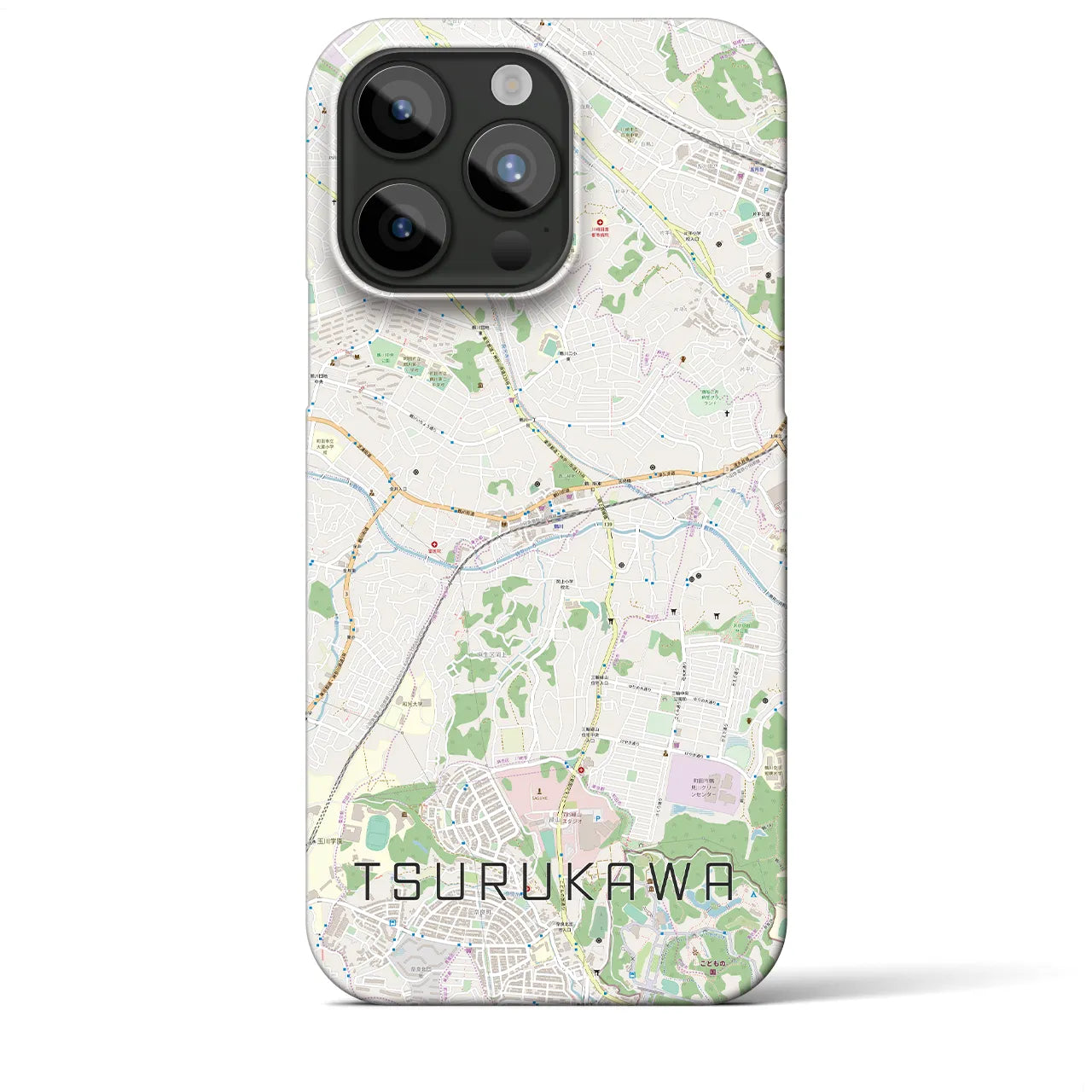 【鶴川(東京都)】地図柄iPhoneケース(バックカバータイプ)