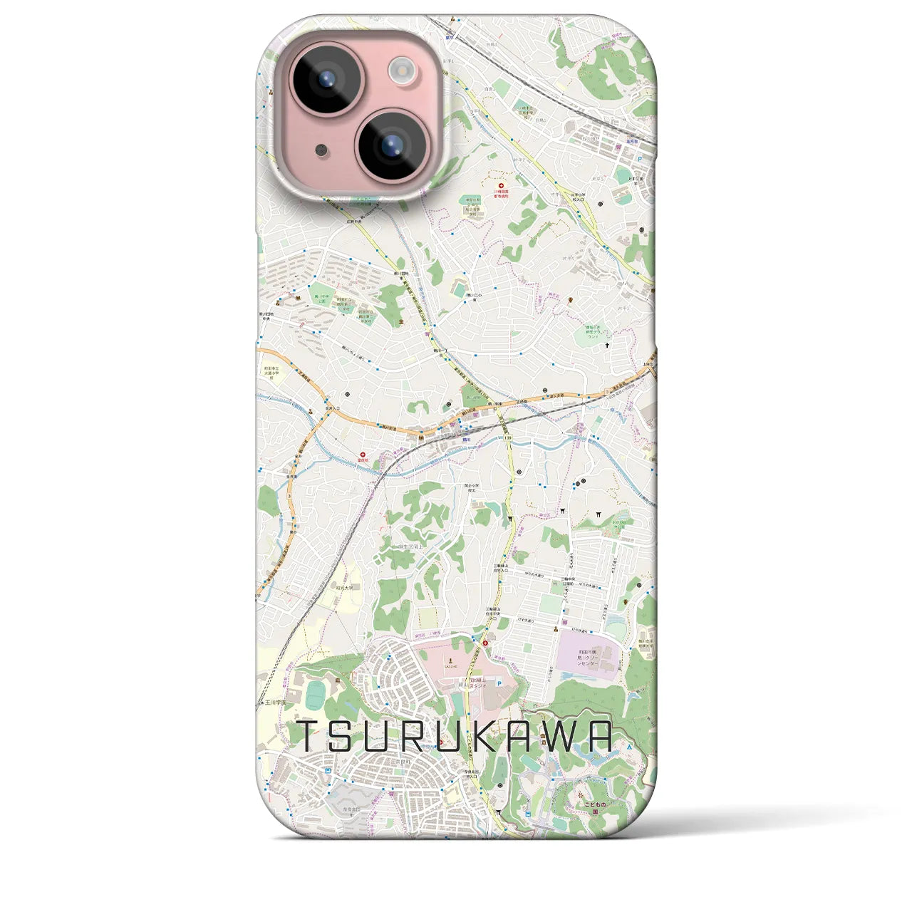 【鶴川(東京都)】地図柄iPhoneケース(バックカバータイプ)