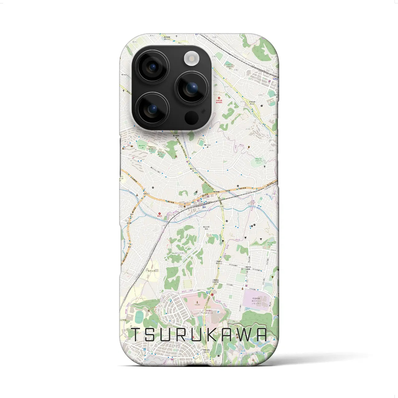 【鶴川(東京都)】地図柄iPhoneケース(バックカバータイプ)