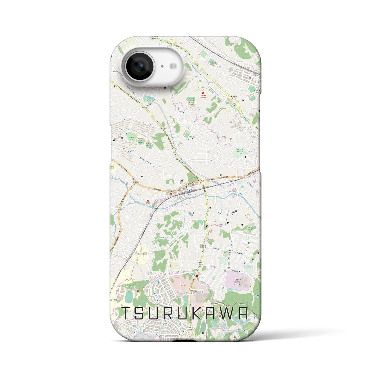 【鶴川(東京都)】地図柄iPhoneケース(バックカバータイプ)