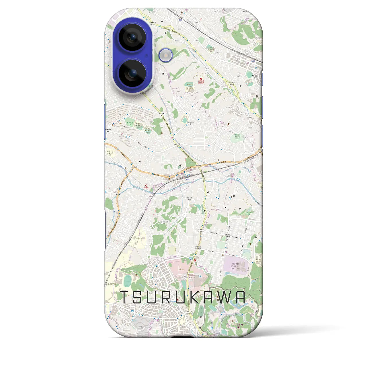 【鶴川(東京都)】地図柄iPhoneケース(バックカバータイプ)ナチュラル・iPhone 16 Pro Max 用