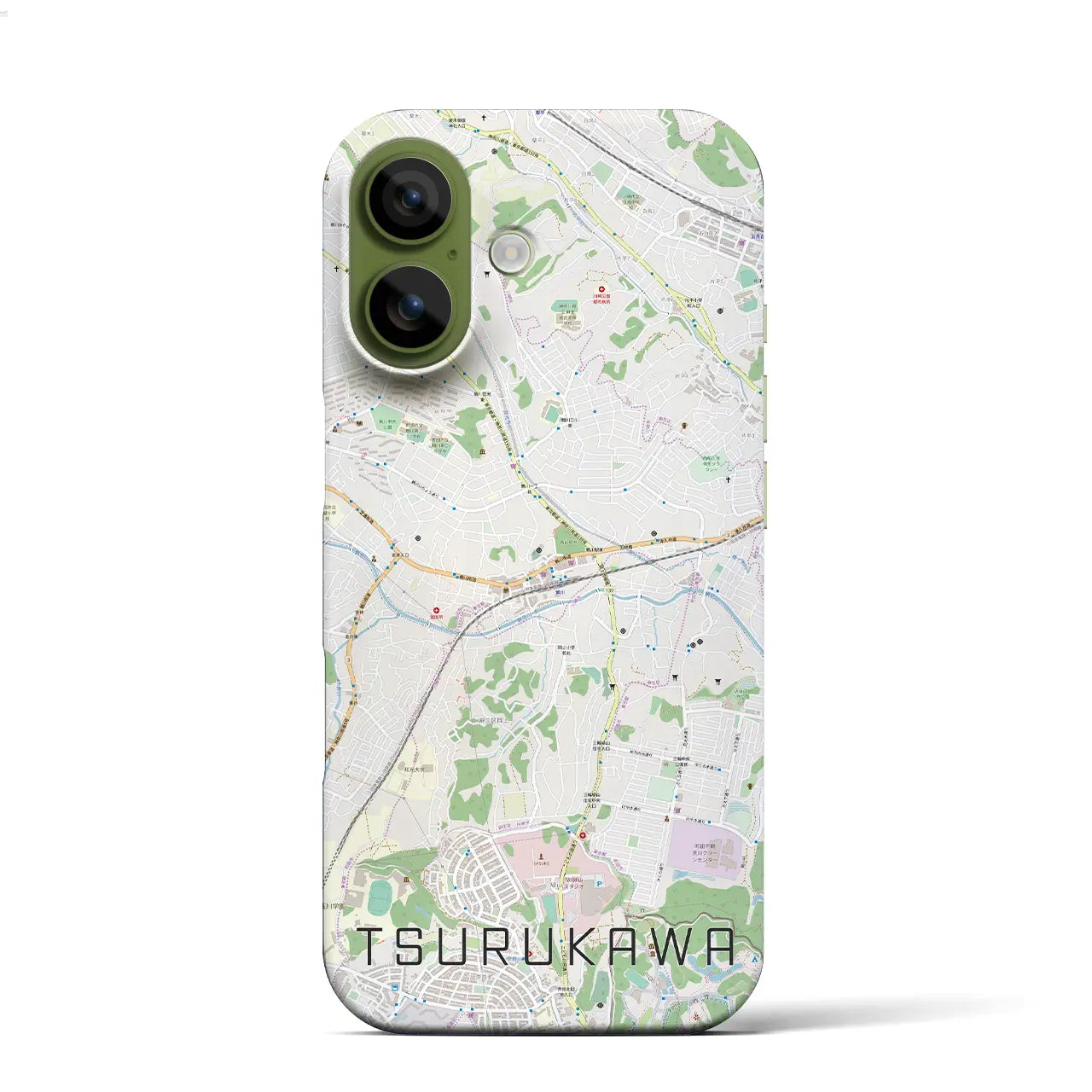 【鶴川(東京都)】地図柄iPhoneケース(バックカバータイプ)