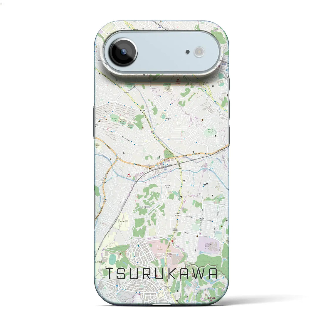 【鶴川(東京都)】地図柄iPhoneケース(バックカバータイプ)ブラック・iPhone 17 Pro Max 用