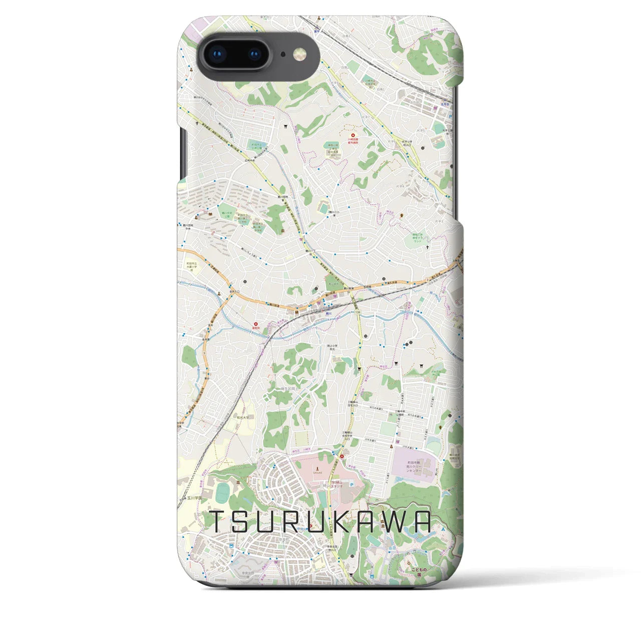 【鶴川(東京都)】地図柄iPhoneケース(バックカバータイプ)