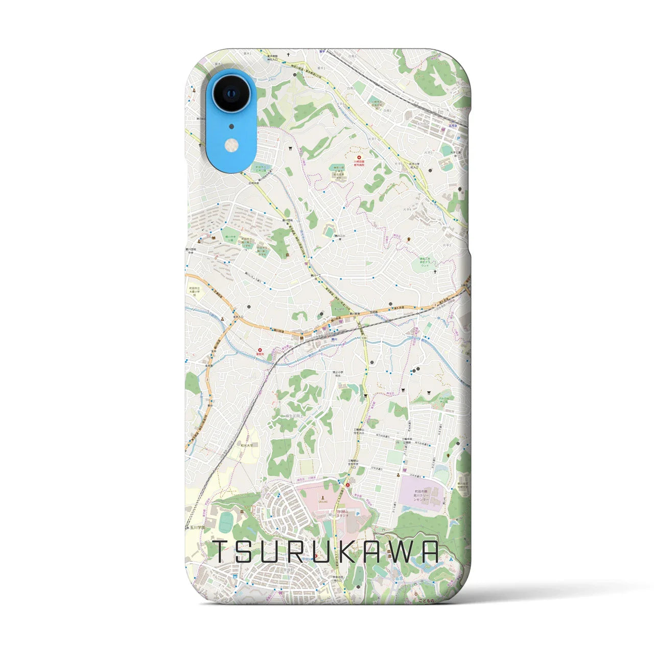 【鶴川(東京都)】地図柄iPhoneケース(バックカバータイプ)