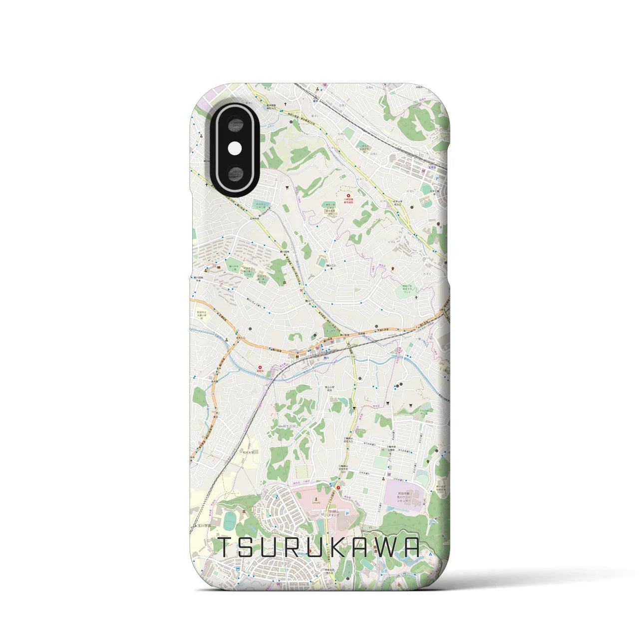 【鶴川(東京都)】地図柄iPhoneケース(バックカバータイプ)