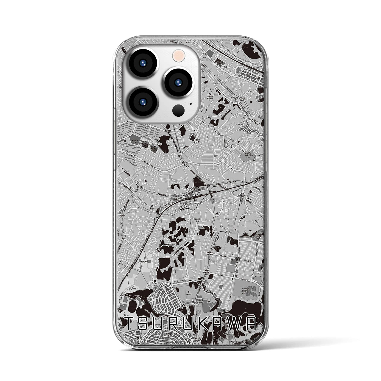 【鶴川(東京都)】地図柄iPhoneケース(クリアタイプ)