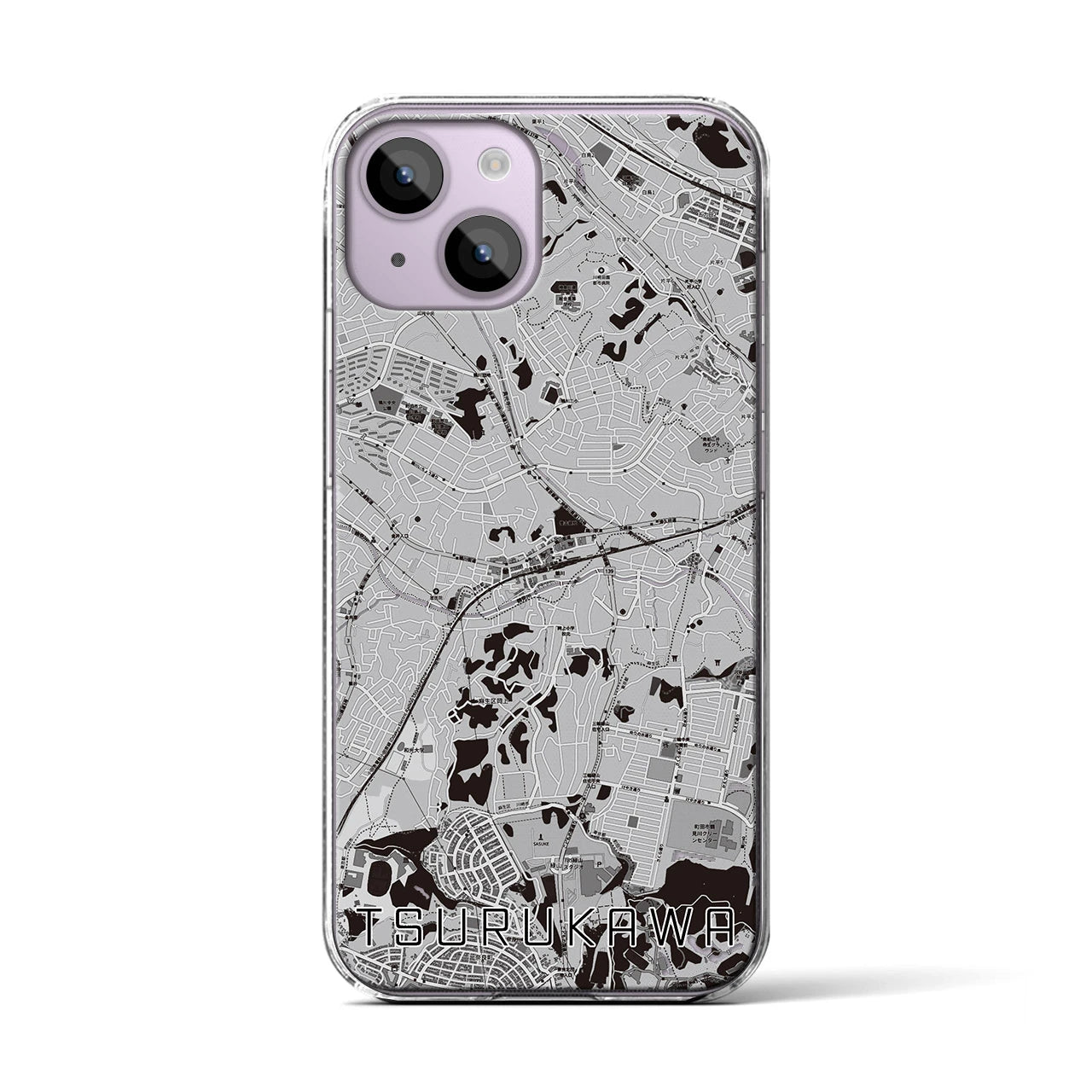 【鶴川(東京都)】地図柄iPhoneケース(クリアタイプ)