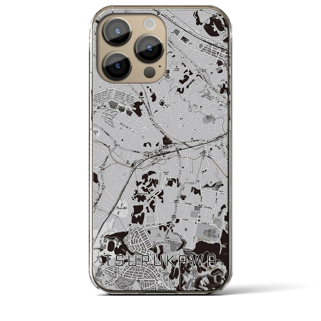 【鶴川(東京都)】地図柄iPhoneケース(クリアタイプ)