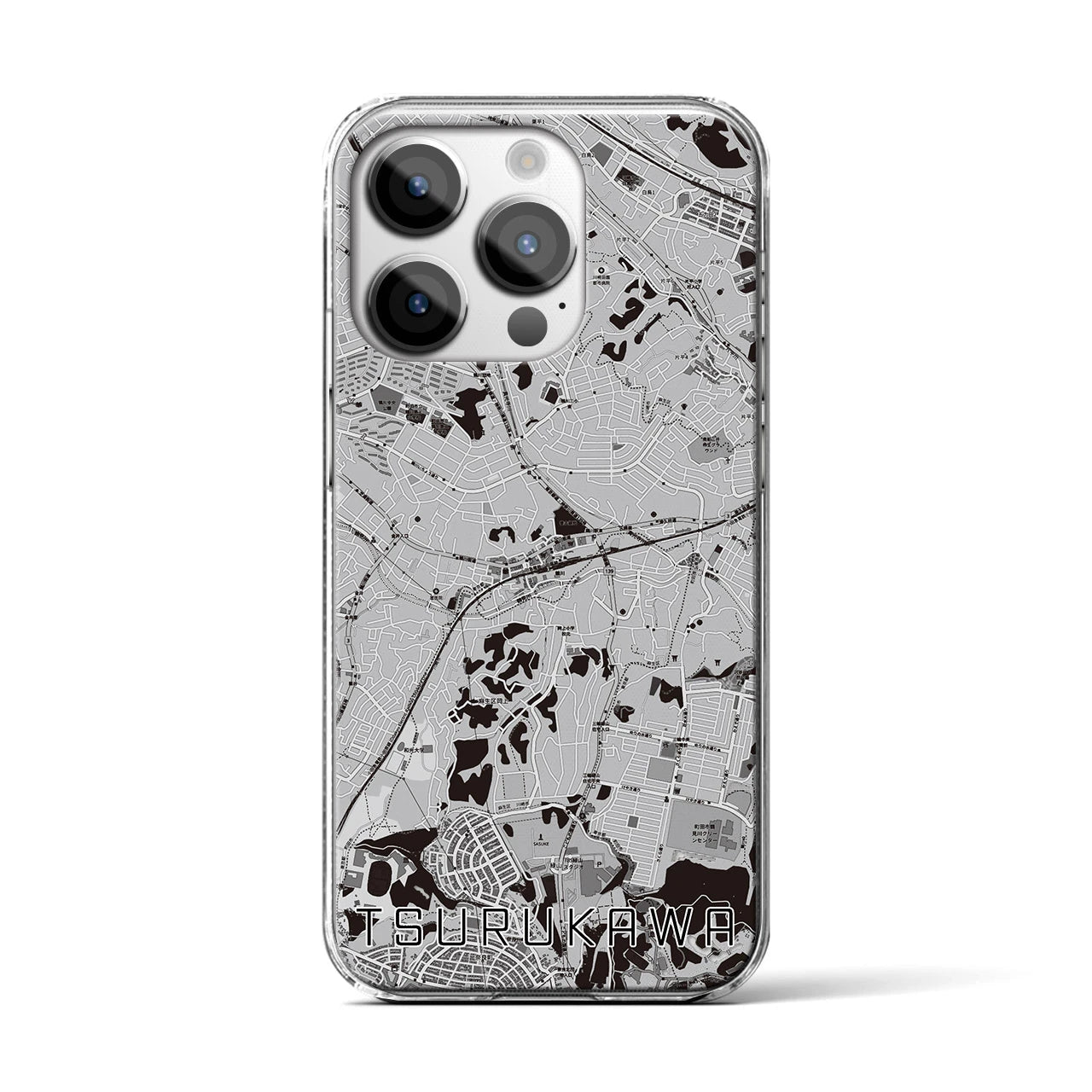 【鶴川(東京都)】地図柄iPhoneケース(クリアタイプ)