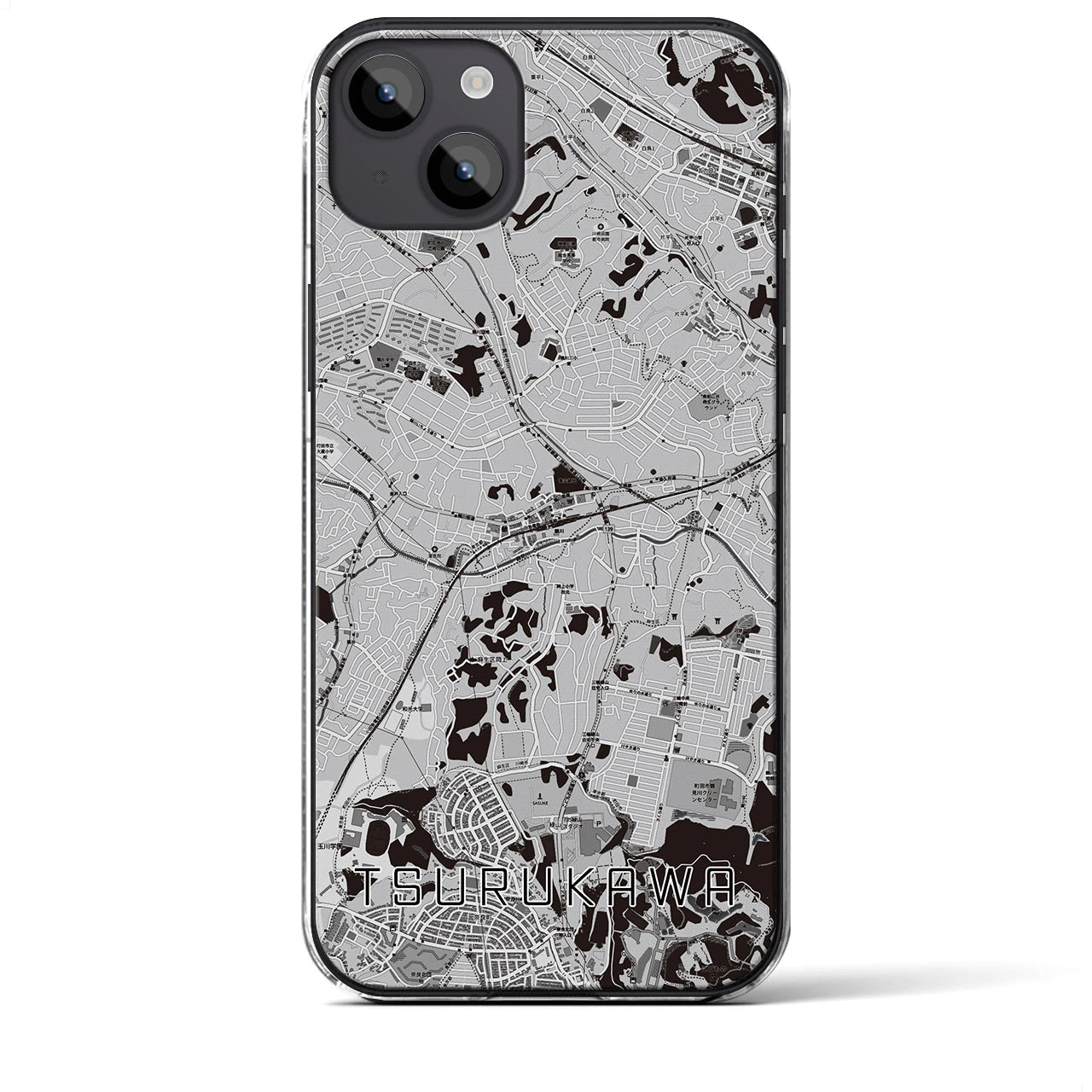 【鶴川(東京都)】地図柄iPhoneケース(クリアタイプ)