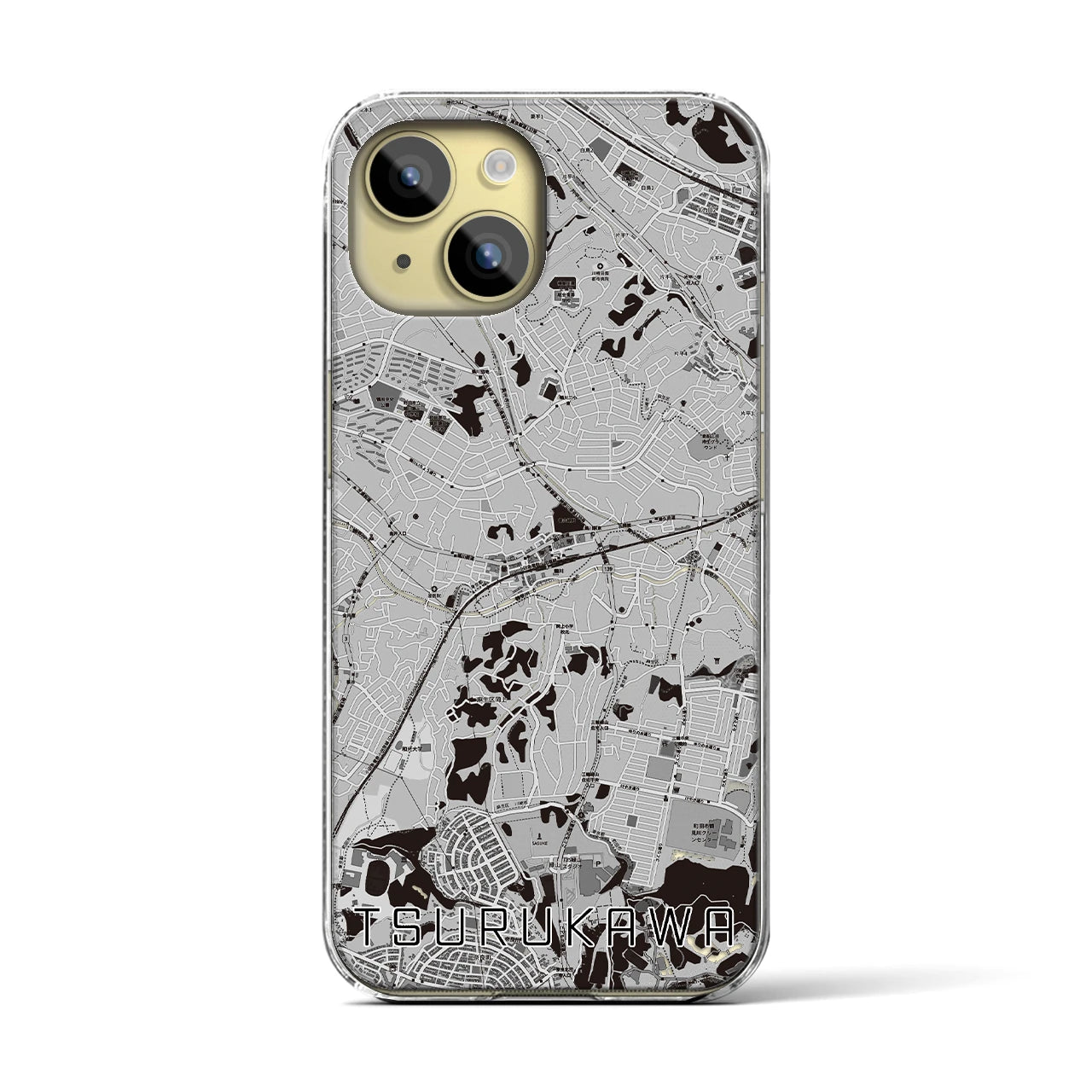 【鶴川(東京都)】地図柄iPhoneケース(クリアタイプ)