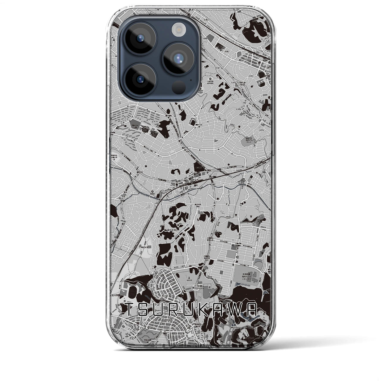 【鶴川(東京都)】地図柄iPhoneケース(クリアタイプ)