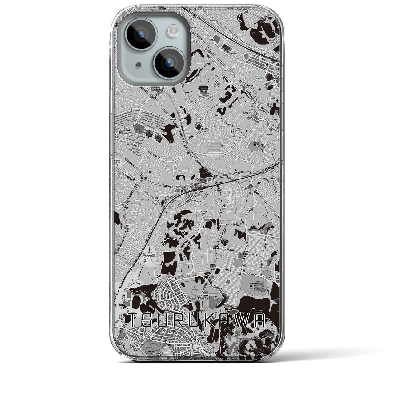 【鶴川(東京都)】地図柄iPhoneケース(クリアタイプ)