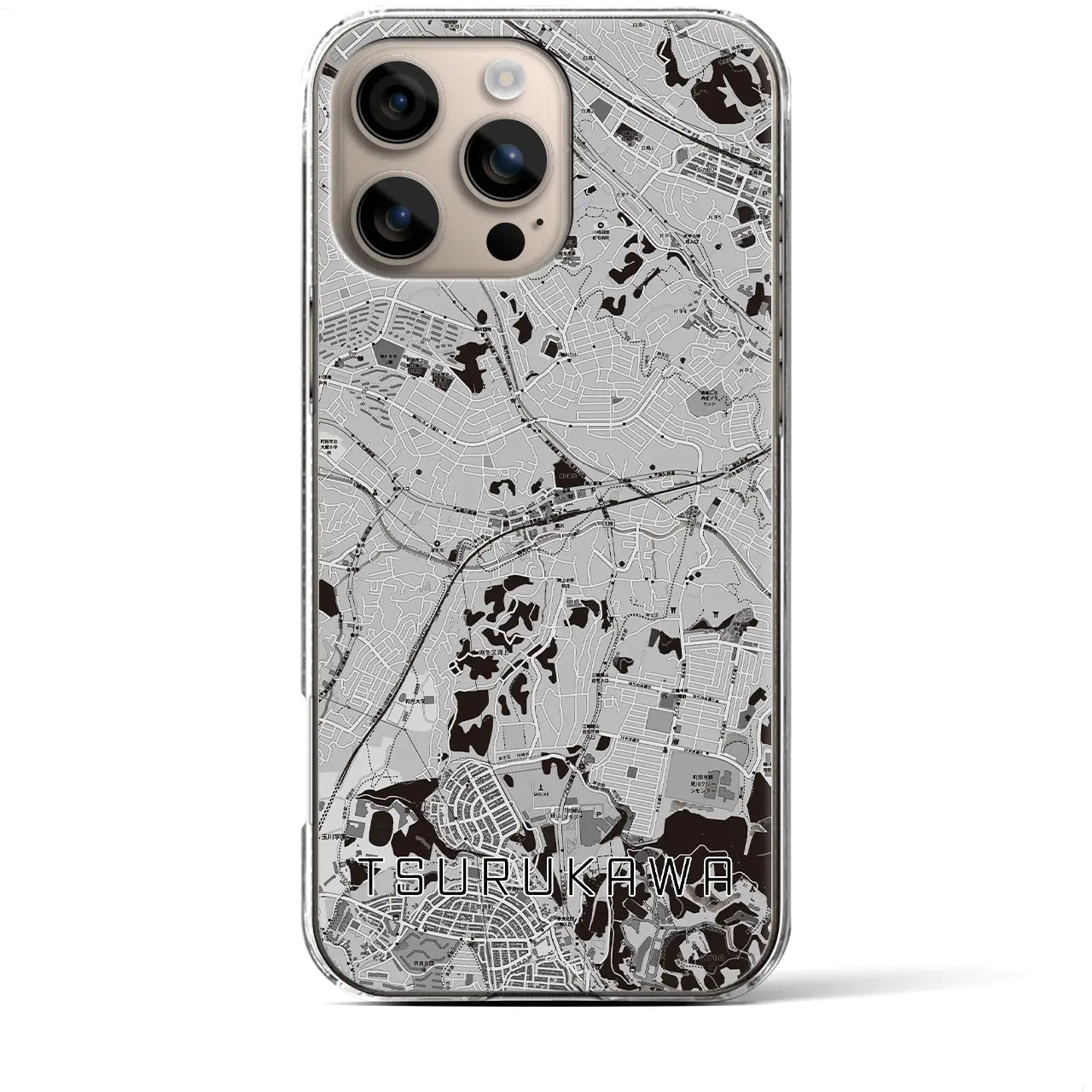 【鶴川(東京都)】地図柄iPhoneケース(クリアタイプ)