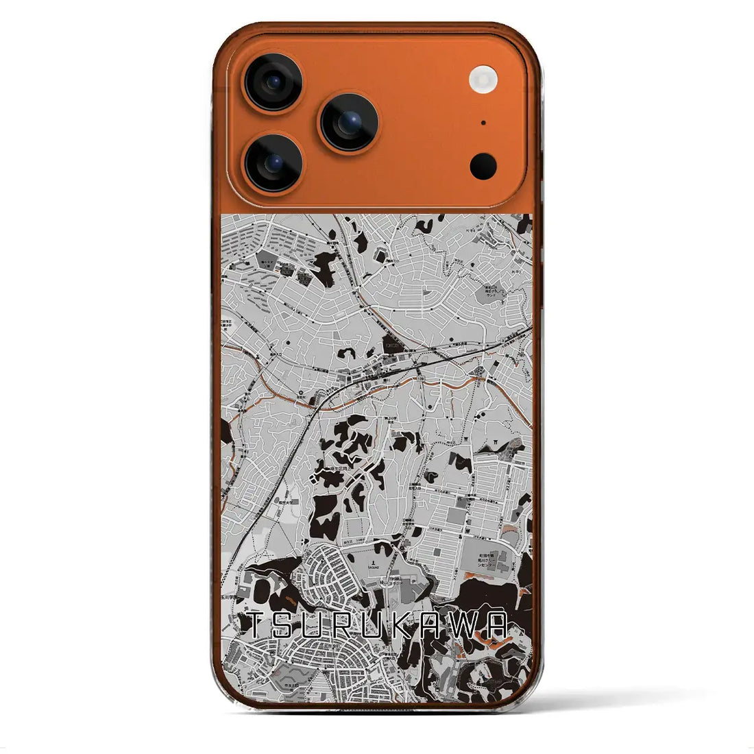 【鶴川(東京都)】地図柄iPhoneケース(クリアタイプ)