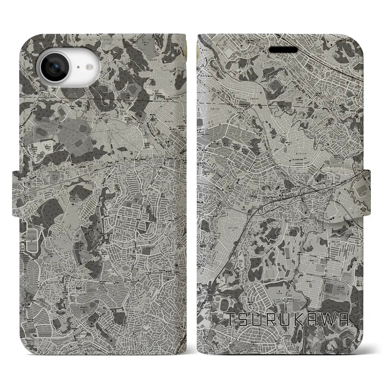 【鶴川(東京都)】地図柄iPhoneケース(手帳タイプ)