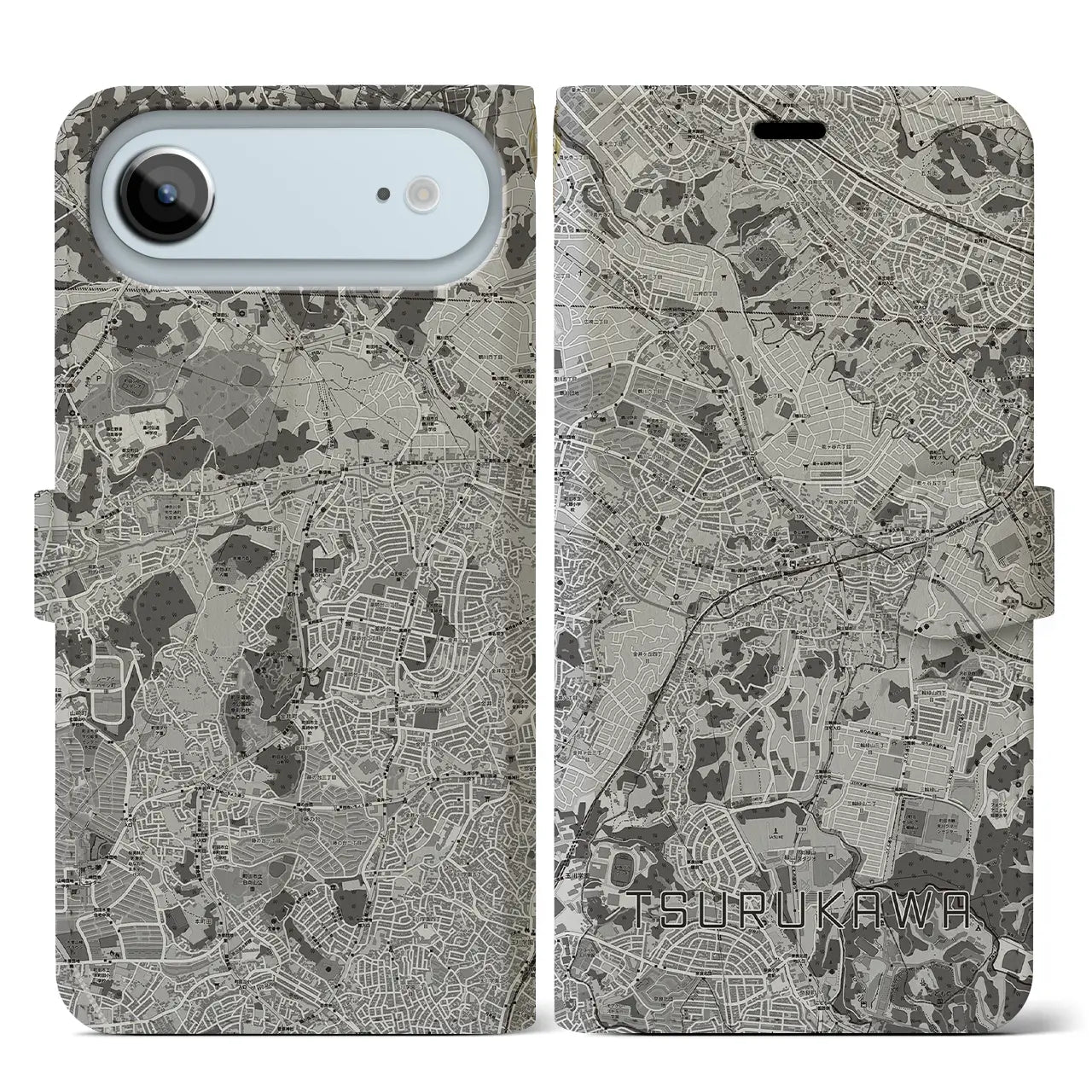 【鶴川(東京都)】地図柄iPhoneケース(手帳タイプ)