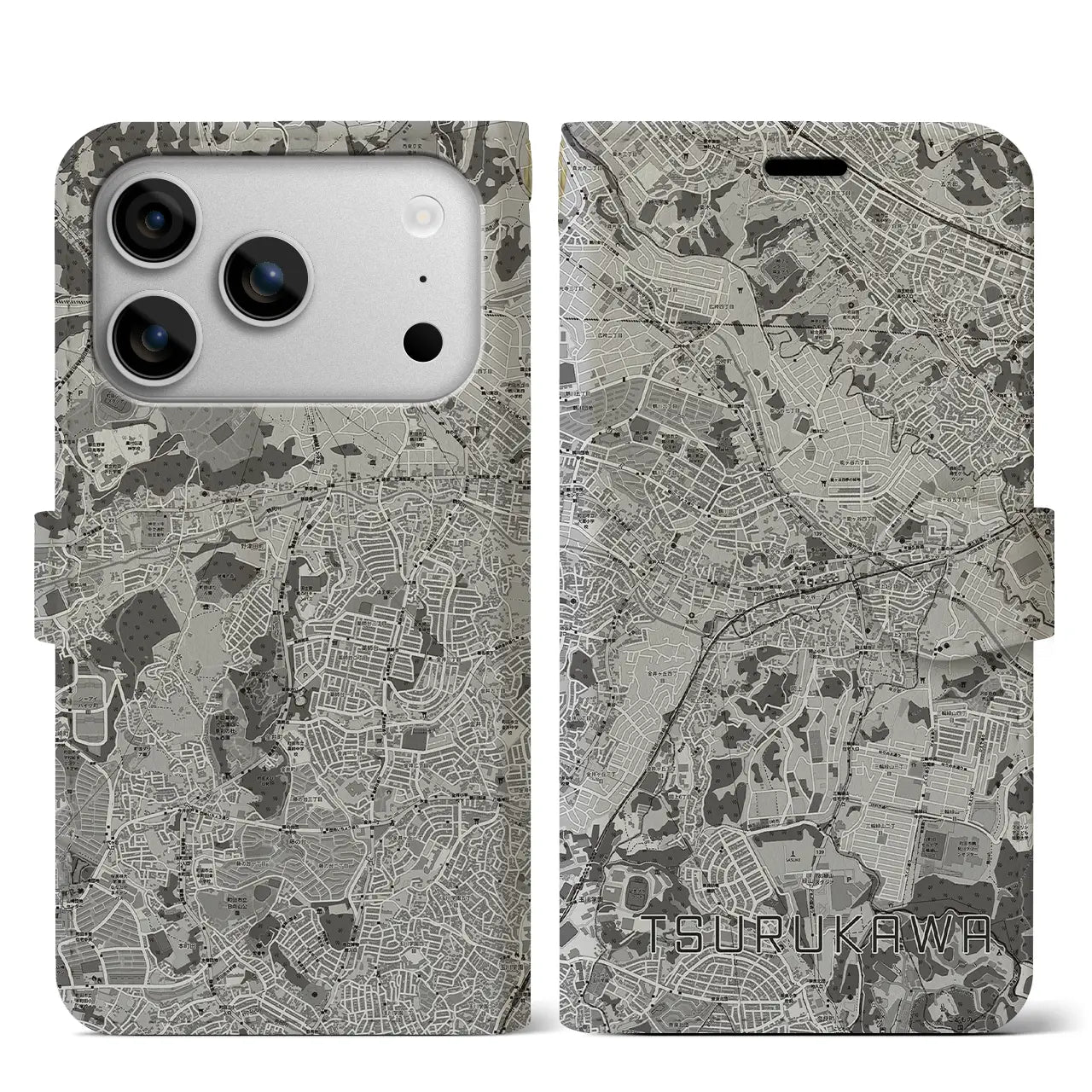 【鶴川(東京都)】地図柄iPhoneケース(手帳タイプ)