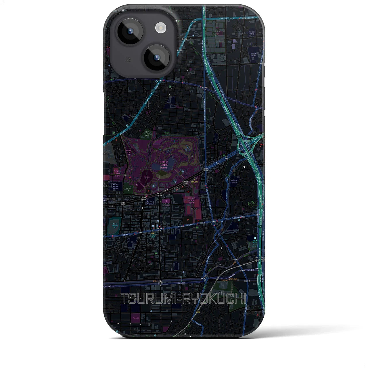 【鶴見緑地(大阪府)】地図柄iPhoneケース(バックカバータイプ)