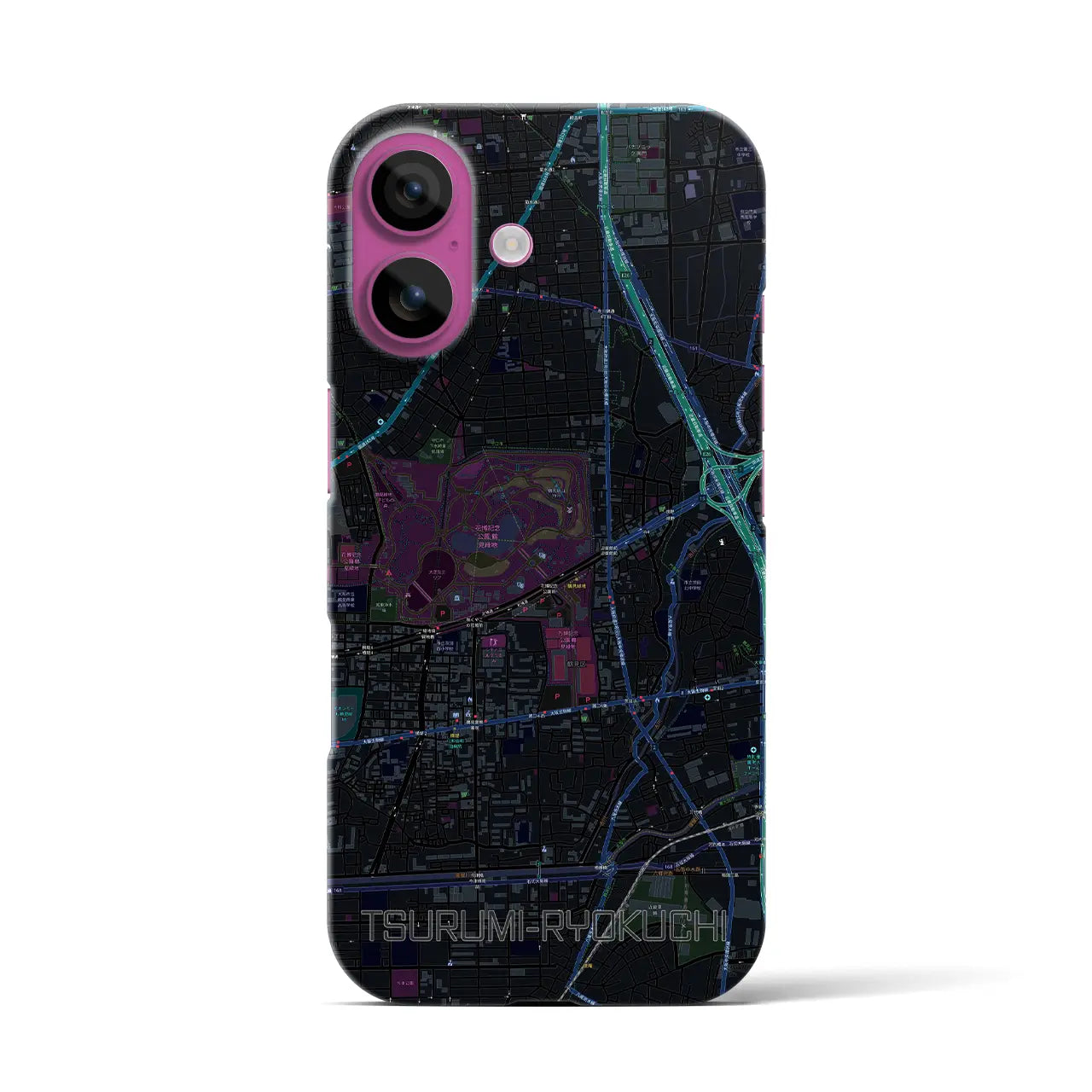 【鶴見緑地(大阪府)】地図柄iPhoneケース(バックカバータイプ)