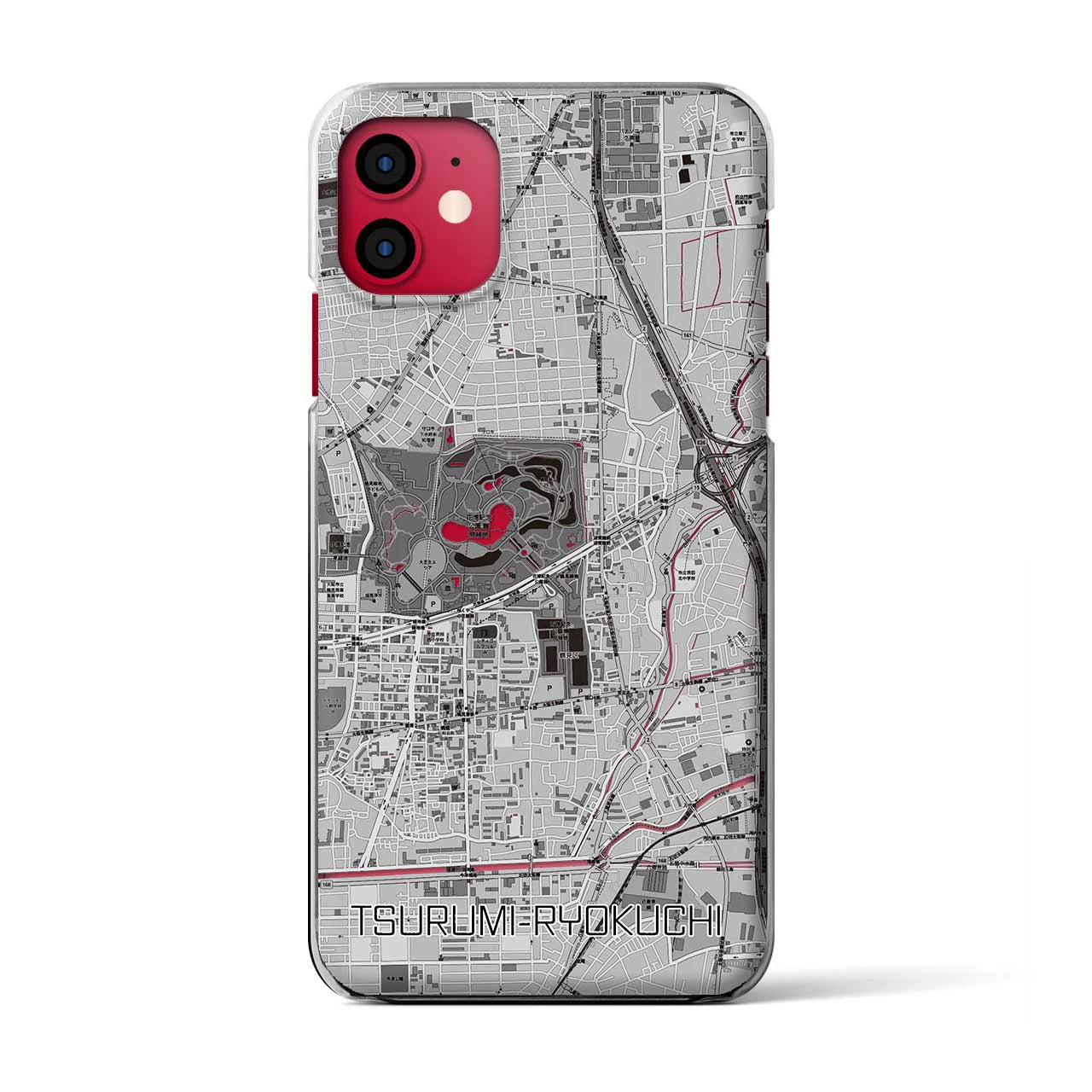 【鶴見緑地(大阪府)】地図柄iPhoneケース(クリアタイプ)