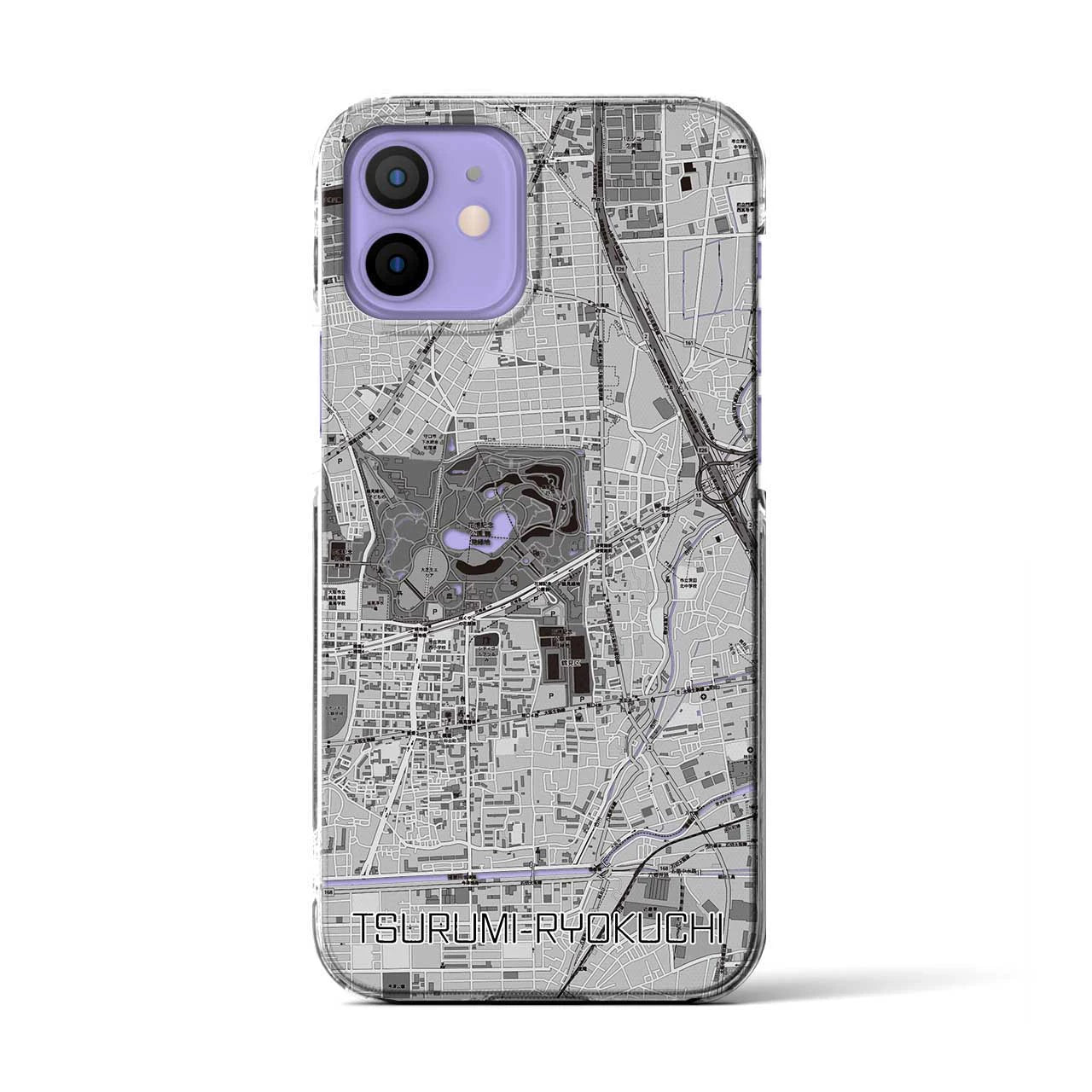 【鶴見緑地(大阪府)】地図柄iPhoneケース(クリアタイプ)