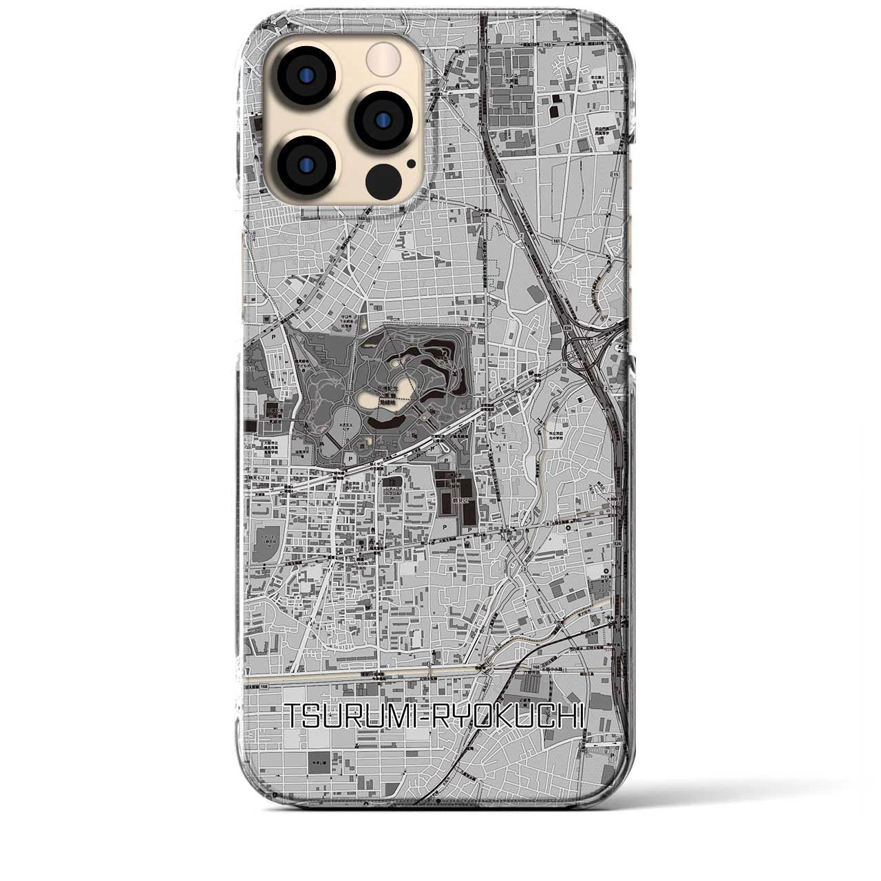 【鶴見緑地(大阪府)】地図柄iPhoneケース(クリアタイプ)