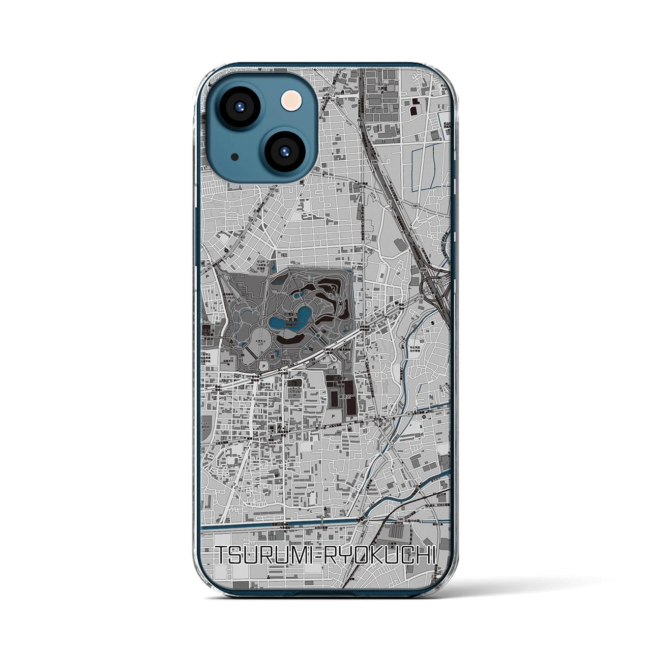 【鶴見緑地(大阪府)】地図柄iPhoneケース(クリアタイプ)