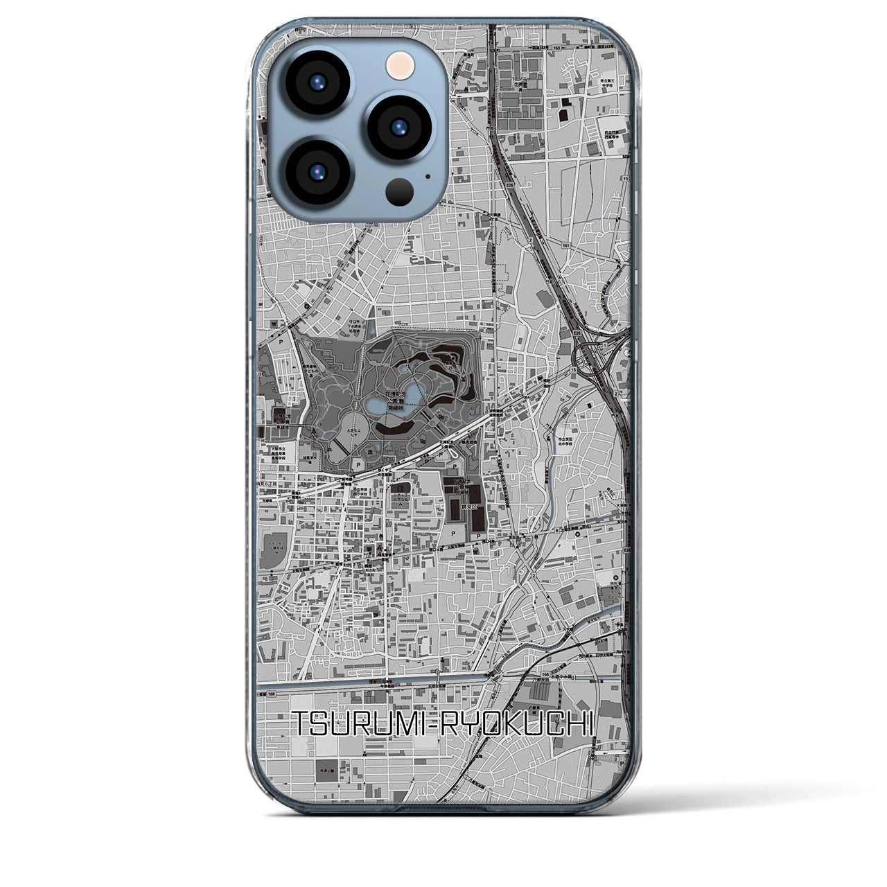 【鶴見緑地(大阪府)】地図柄iPhoneケース(クリアタイプ)