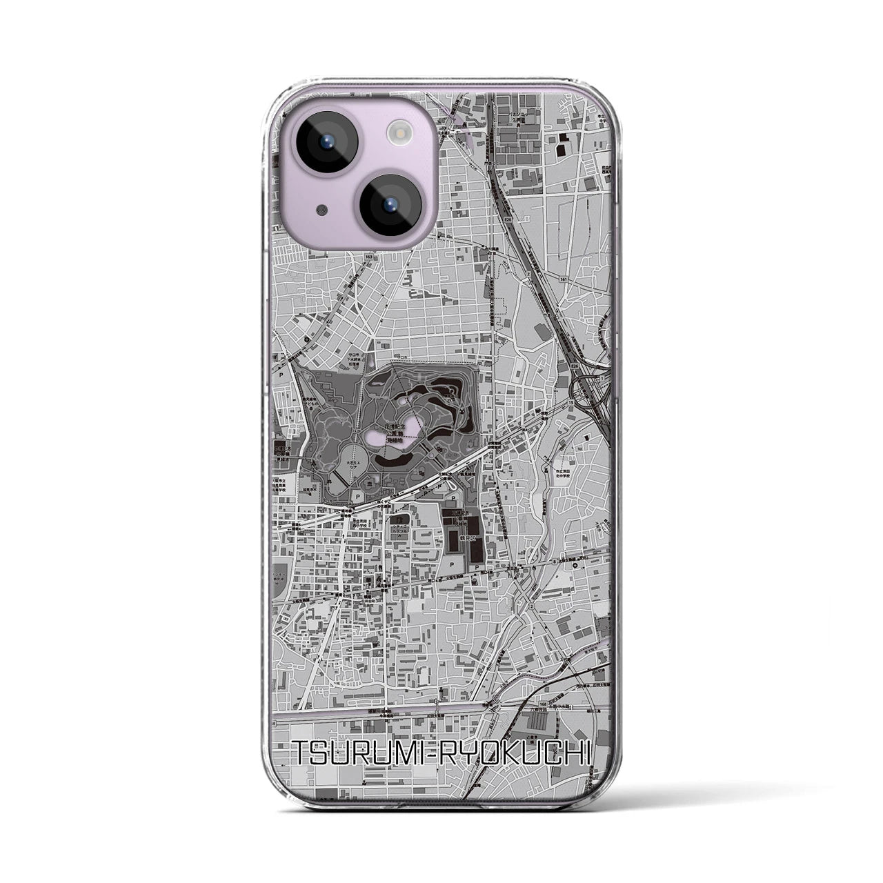 【鶴見緑地(大阪府)】地図柄iPhoneケース(クリアタイプ)